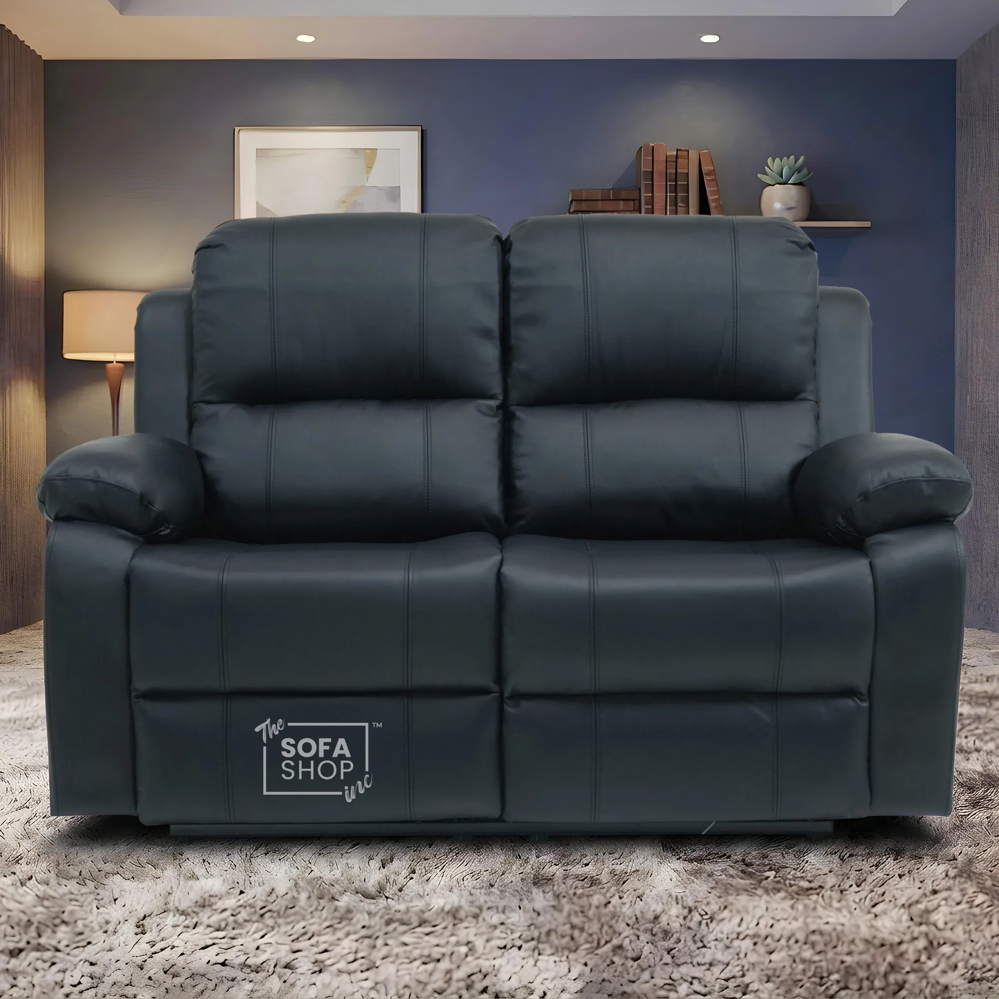 Trento 2 Seater Black Real Leather Electric Recliner Sofa | Smooth Power Recline, USB-C Charging | The Sofa Shop - Image 2
