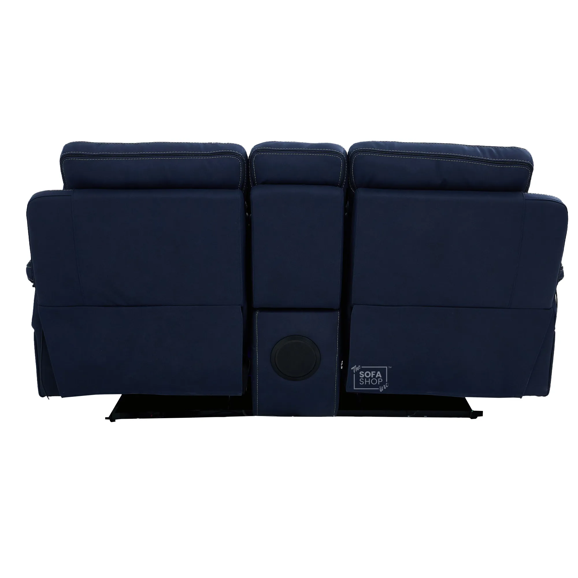 2 Seater Blue Fabric Electric Recliner Cinema Sofa Console | Hi-Tech Sofa with Massage, Multi-Link Bluetooth, Cooling & Heating Cupholders | Tuscany | The Sofa Shop - Image 16