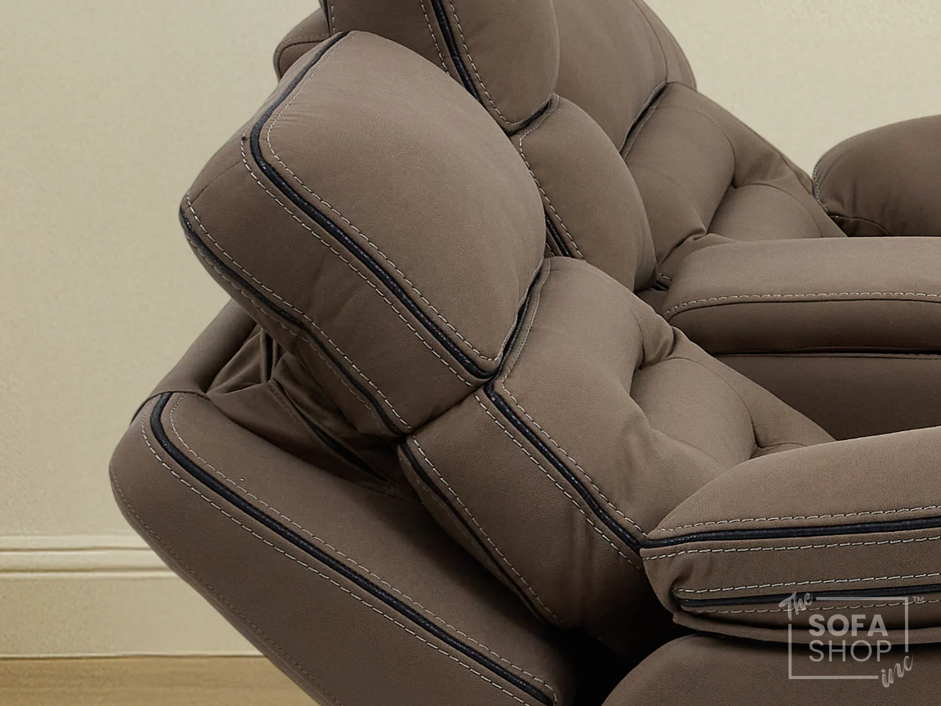 2 Seater Electric Recliner Cinema Sofa in Brown Fabric | Hi-Tech Sofa with USB, Speakers, Power Headrest, Storage Console & Chilled Cup Holders | Tuscany Series One - Image 4