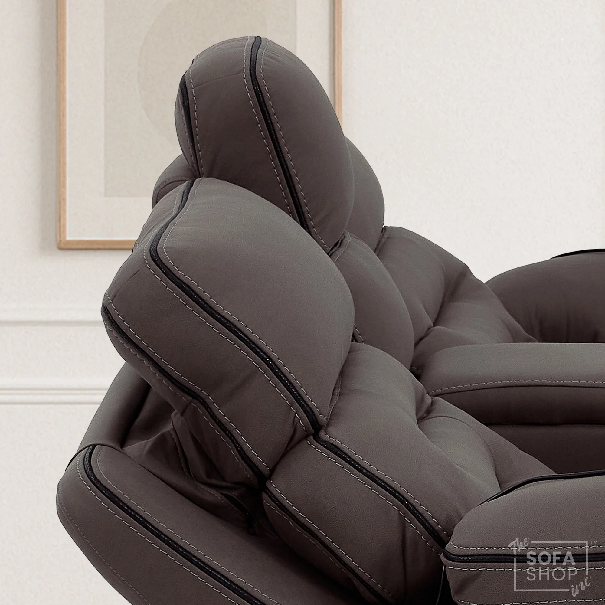 2 Seater Electric Recliner Cinema Sofa in Dark Brown Fabric | Smart Sofa with Massage, Heat, Bluetooth Speakers, Cooling & Heating Cupholders, Power Headrests | Tuscany - Image 5