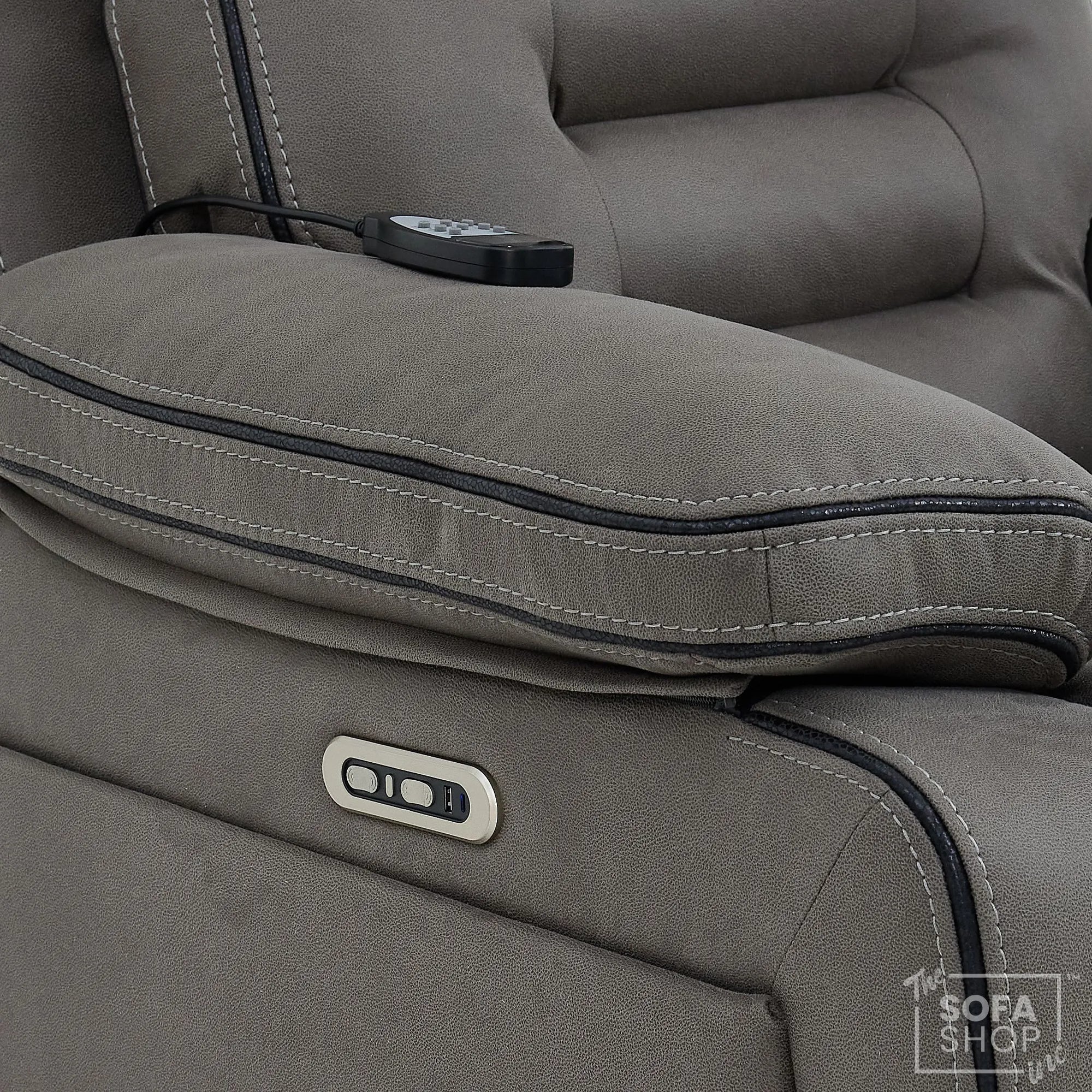2 Seater Electric Recliner Cinema Sofa in Graphite Grey Fabric | Hi-Tech Sofa with Massage, Heated Lumbar, Multi-Link Bluetooth, Cooling + Heating Cupholders, Power Headrests | Tuscany - Image 13