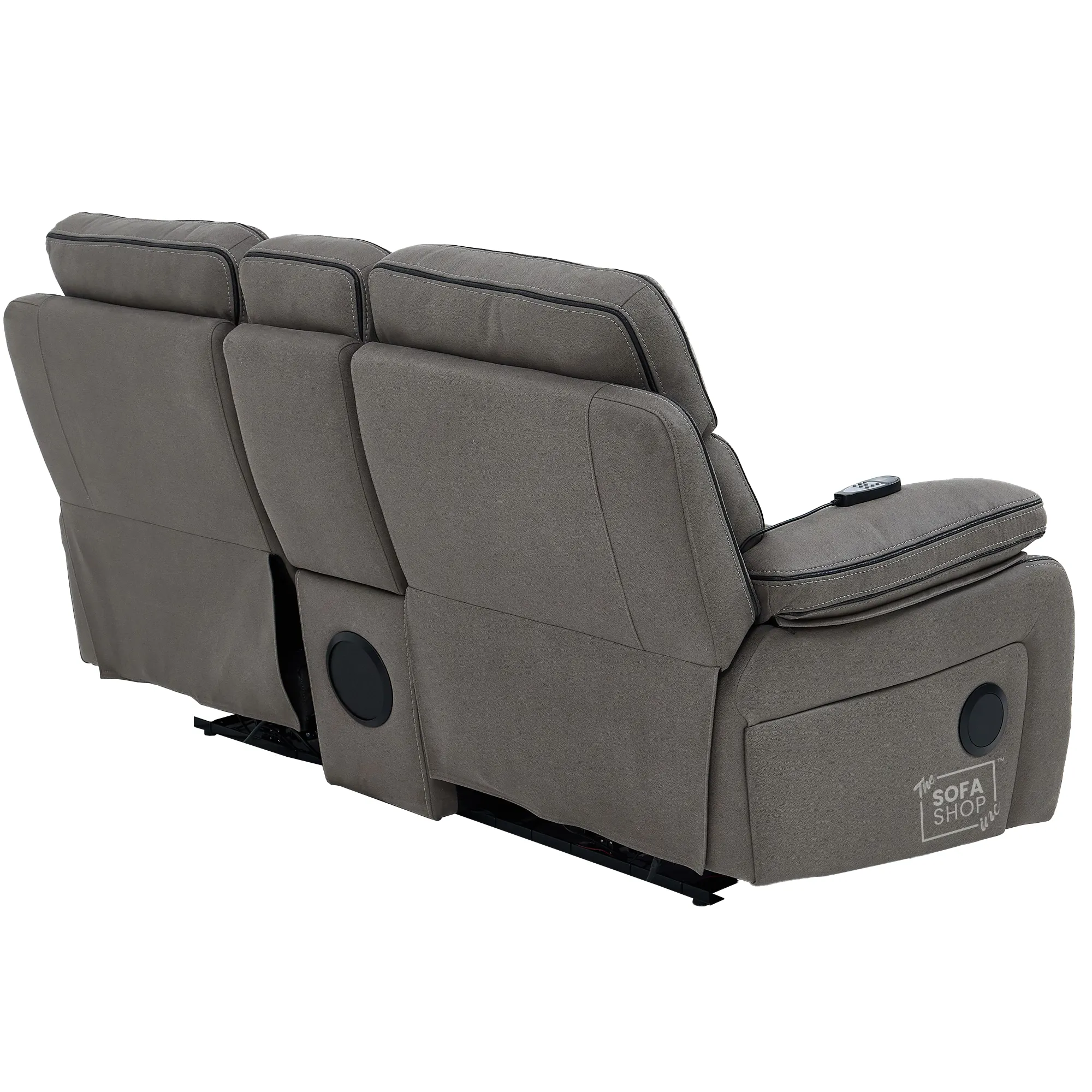 2 Seater Electric Recliner Cinema Sofa in Graphite Grey Fabric | Hi-Tech Sofa with Massage, Heated Lumbar, Multi-Link Bluetooth, Cooling + Heating Cupholders, Power Headrests | Tuscany - Image 19