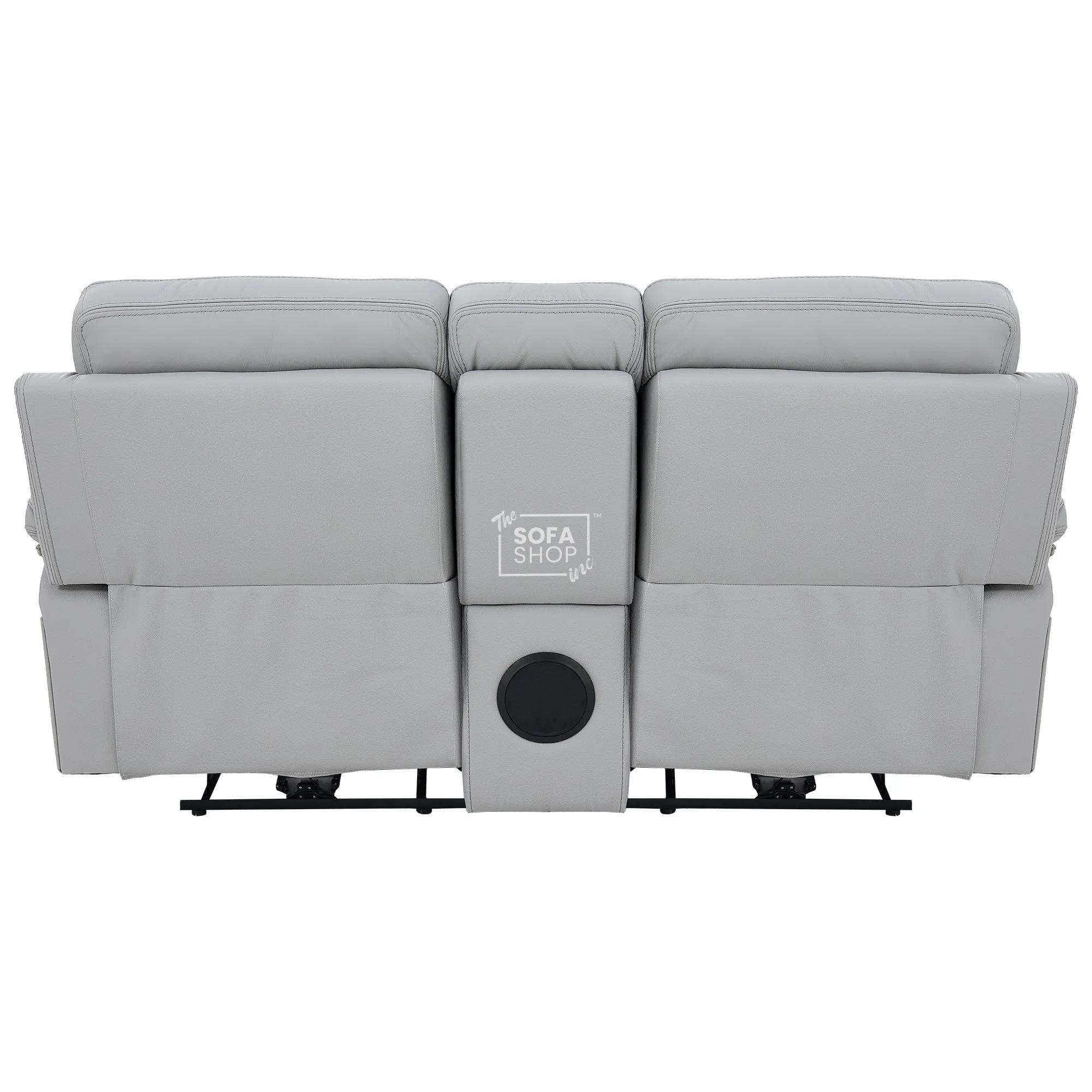 2 Seater Cinema Sofa in Light Grey Genuine Leather | Hi-Tech Sofa with Power Recline, Power Headrests, Speakers, Cooling Cupholders | Sicily | The Sofa Shop - Image 13