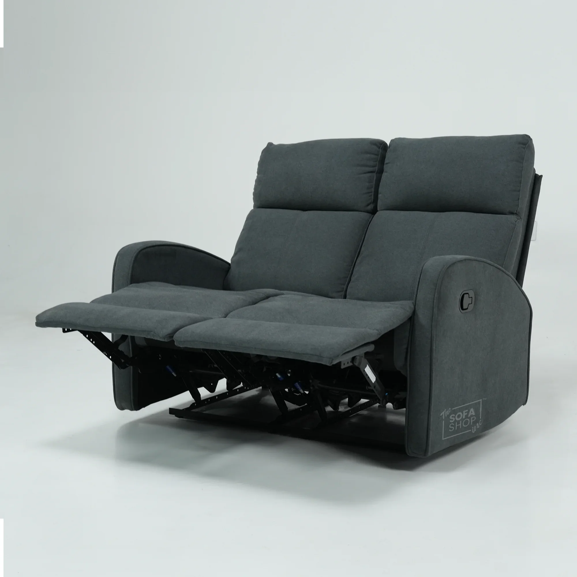 Manual Dark Grey Fabric 2 Seater | Stitching Ripped On RHF Seat And Mis Match | Parma | Second Hand Sofa 07 | The Sofa Shop - Image 4
