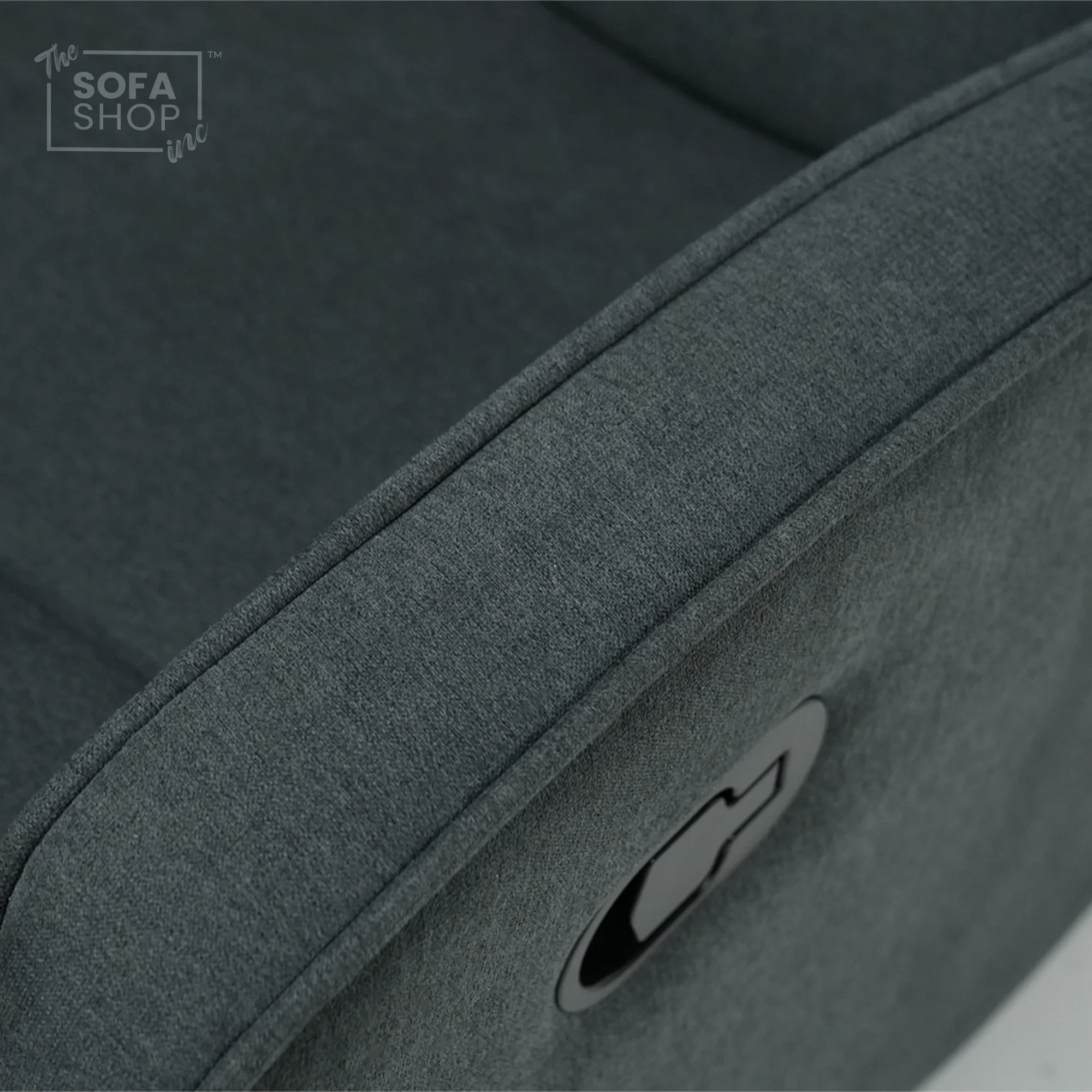 Manual Dark Grey Fabric 2 Seater | Stitching Ripped On RHF Seat And Mis Match | Parma | Second Hand Sofa 07 | The Sofa Shop - Image 9