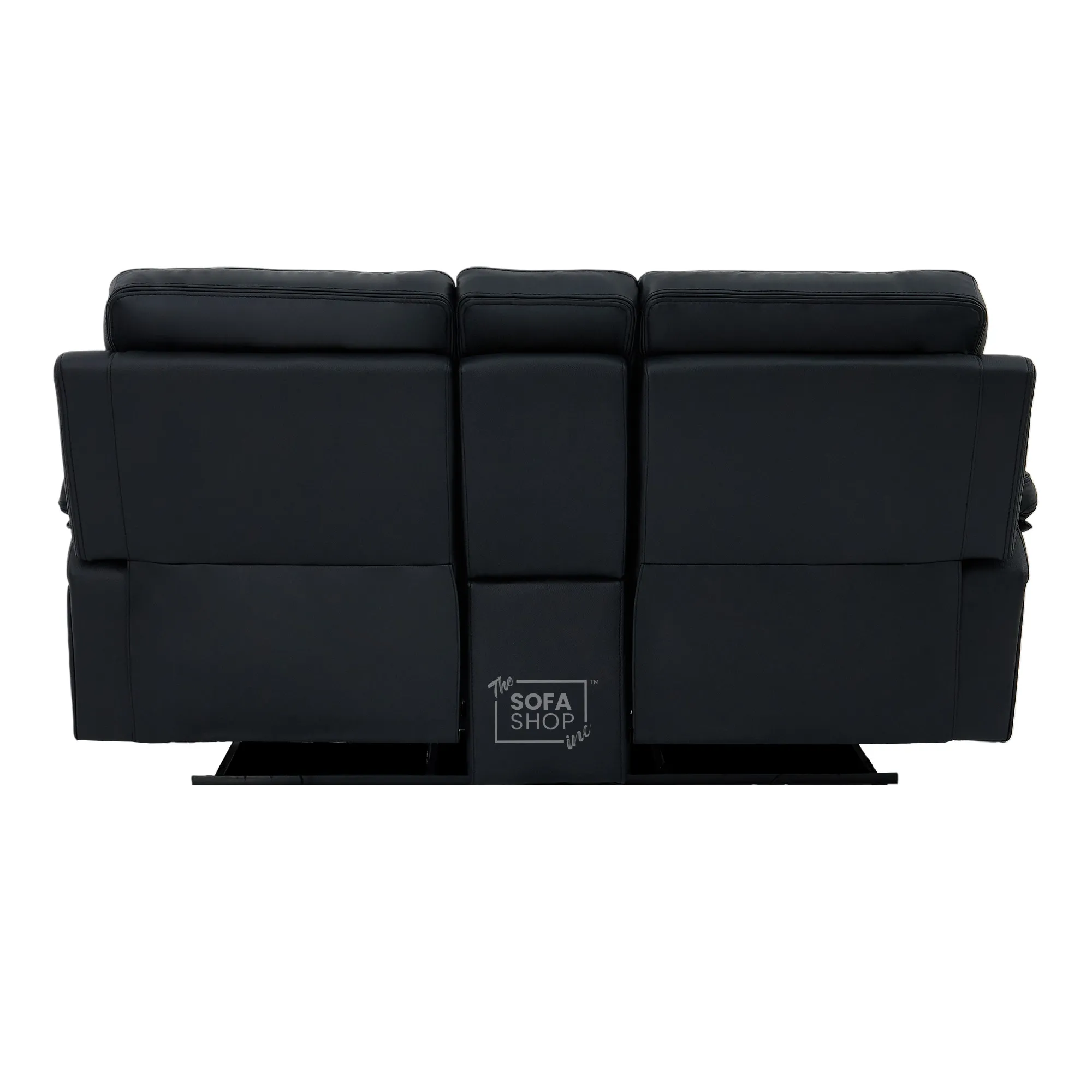 2 Seater Black Real Leather Electric Recliner Cinema Sofa | Hi-Tech Sofa With Massage, Power Headrest, Cooling Cupholders & Central Console | Sicily | The Sofa Shop - Image 16