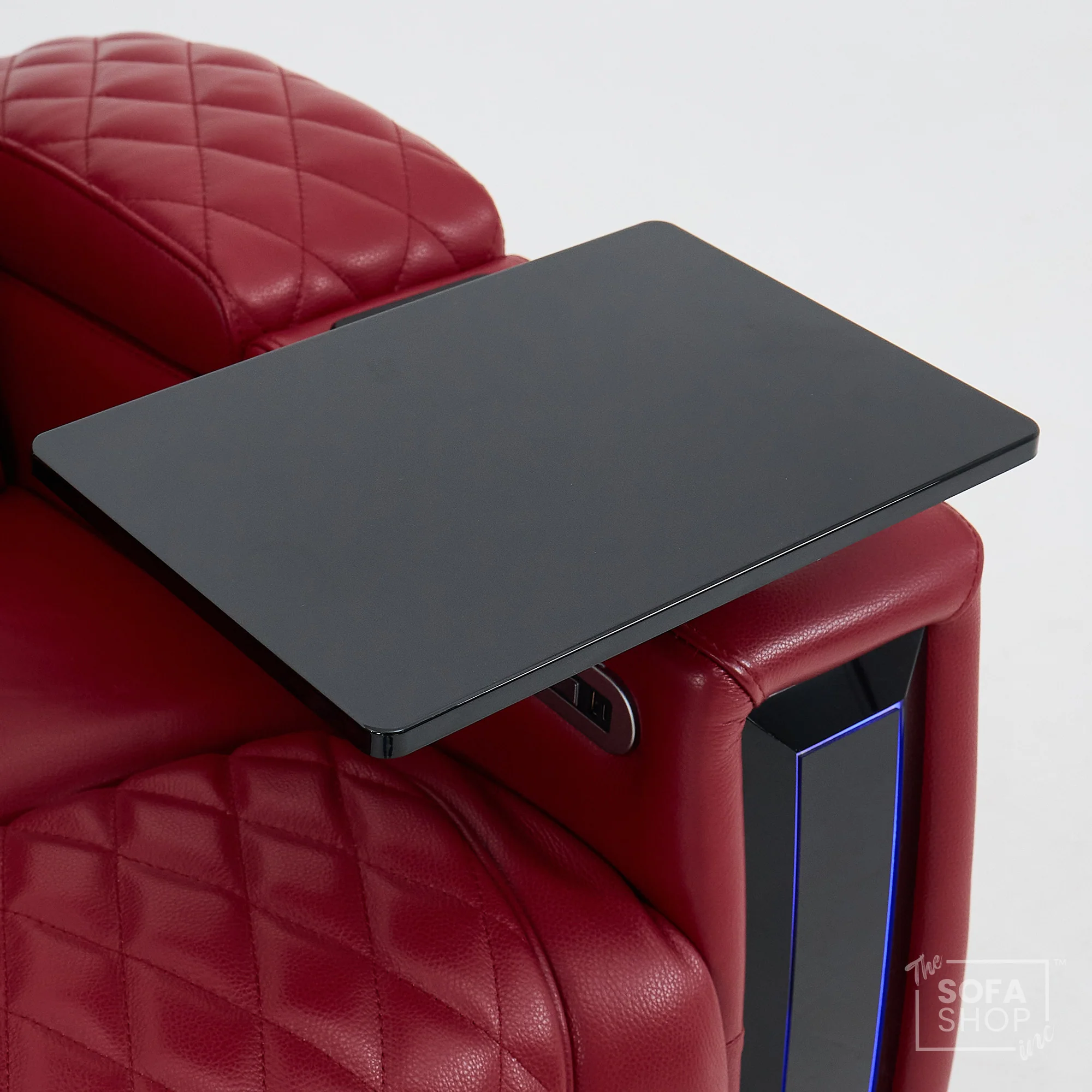 2 Seater Red Real Leather Electric Recliner Cinema Sofa | Hi-Tech Recliner Settee with Power Lumbar, Wireless Charging, Heat & Cooling Cupholders | Assisi | The Sofa Shop - Image 12