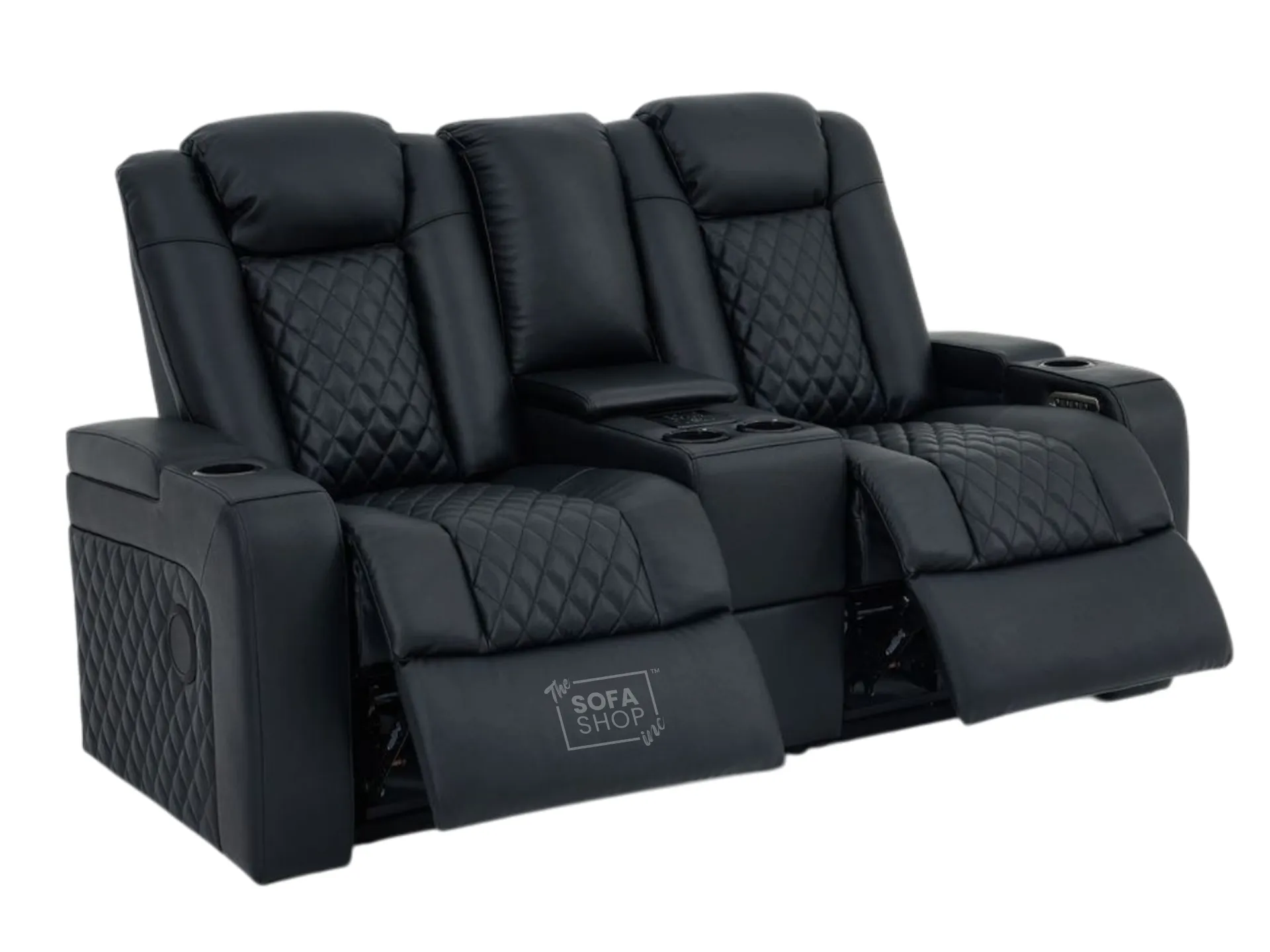 2 Seater Real Leather Electric Recliner Cinema Sofa in Black | Hi-Tech Sofa with Adjustable Headrest, Lumbar Support, Bluetooth Speaker | Milano | The Sofa Shop - Image 17