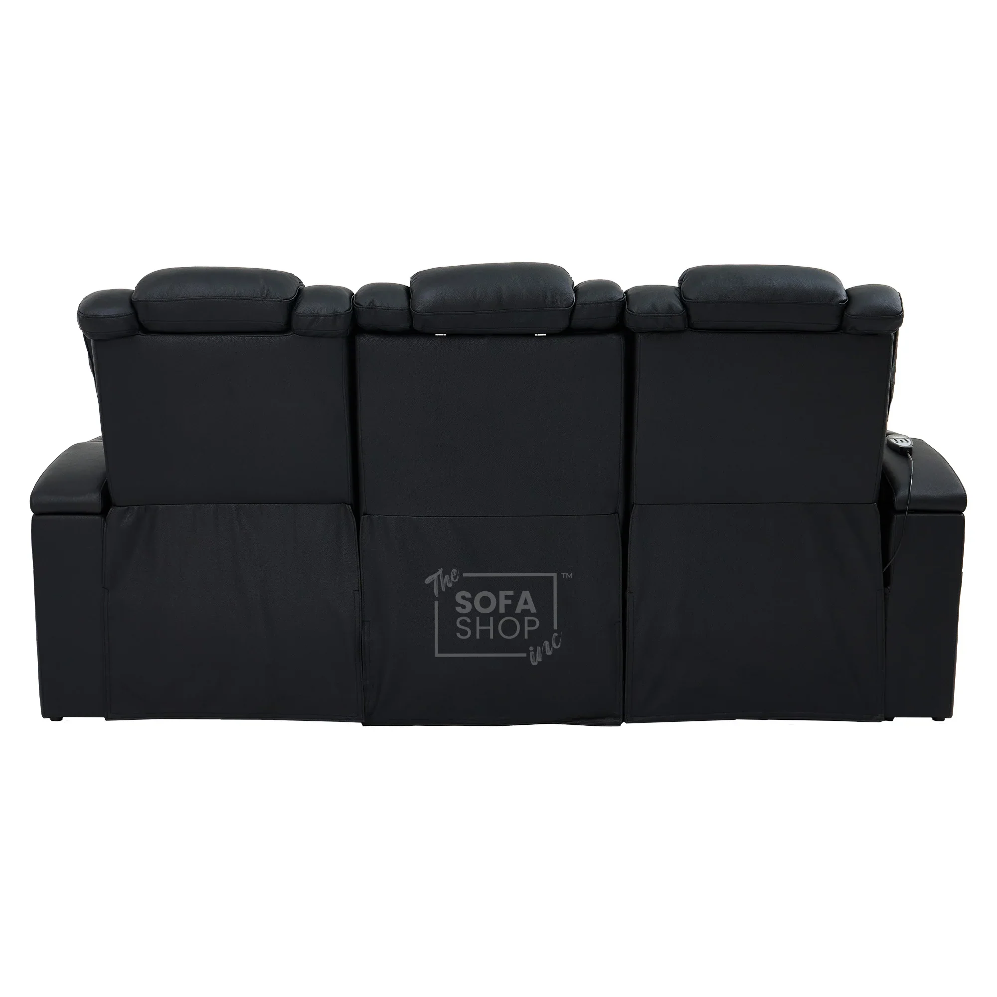 Real Leather 3+1 Electric Recliner Cinema Sofa Set In Black | Cinema Sofa Seats Package with Massage, Wireless Charging, Heating, USB Ports & Storage | Capri - Image 25