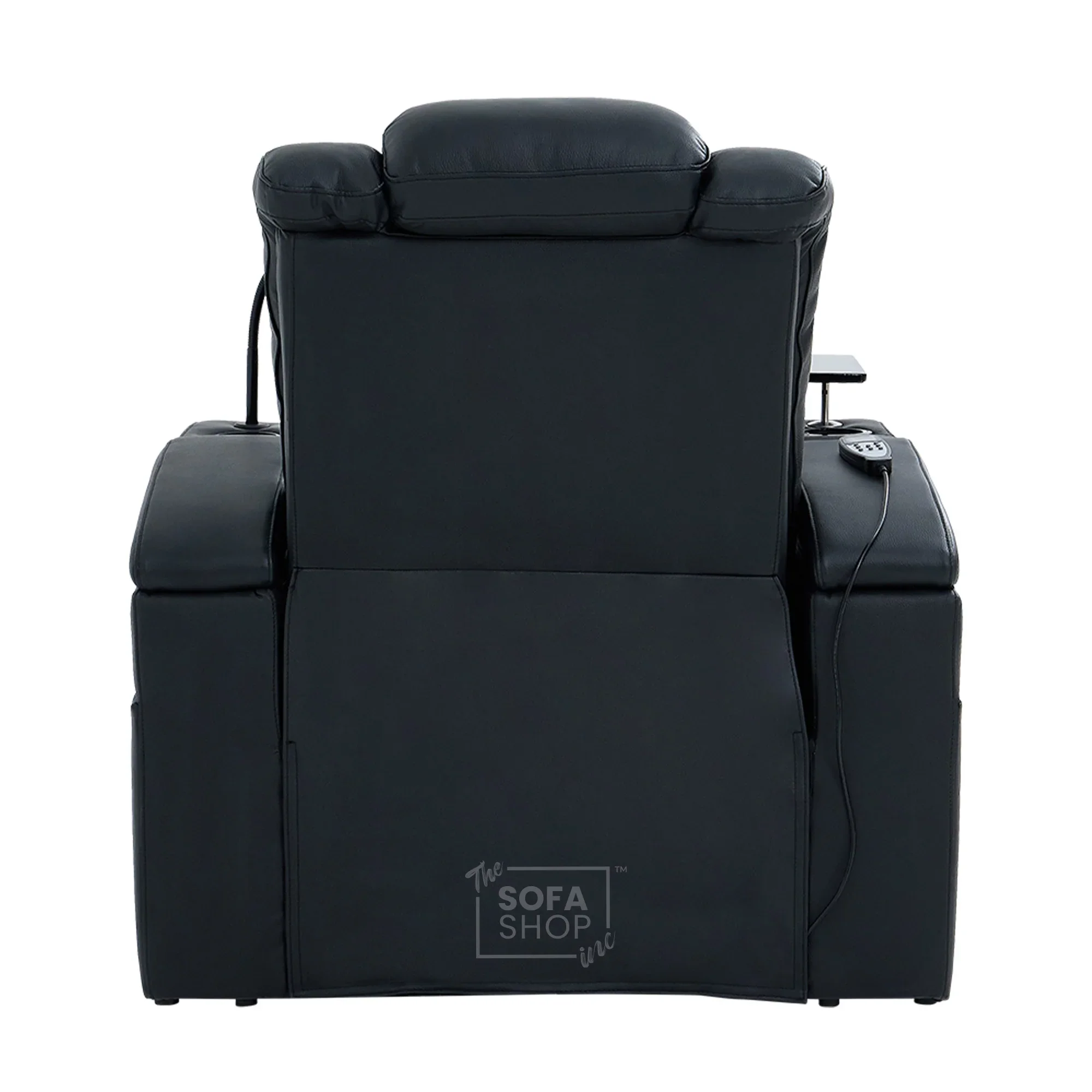 Real Leather 3+1 Electric Recliner Cinema Sofa Set In Black | Cinema Sofa Seats Package with Massage, Wireless Charging, Heating, USB Ports & Storage | Capri - Image 27