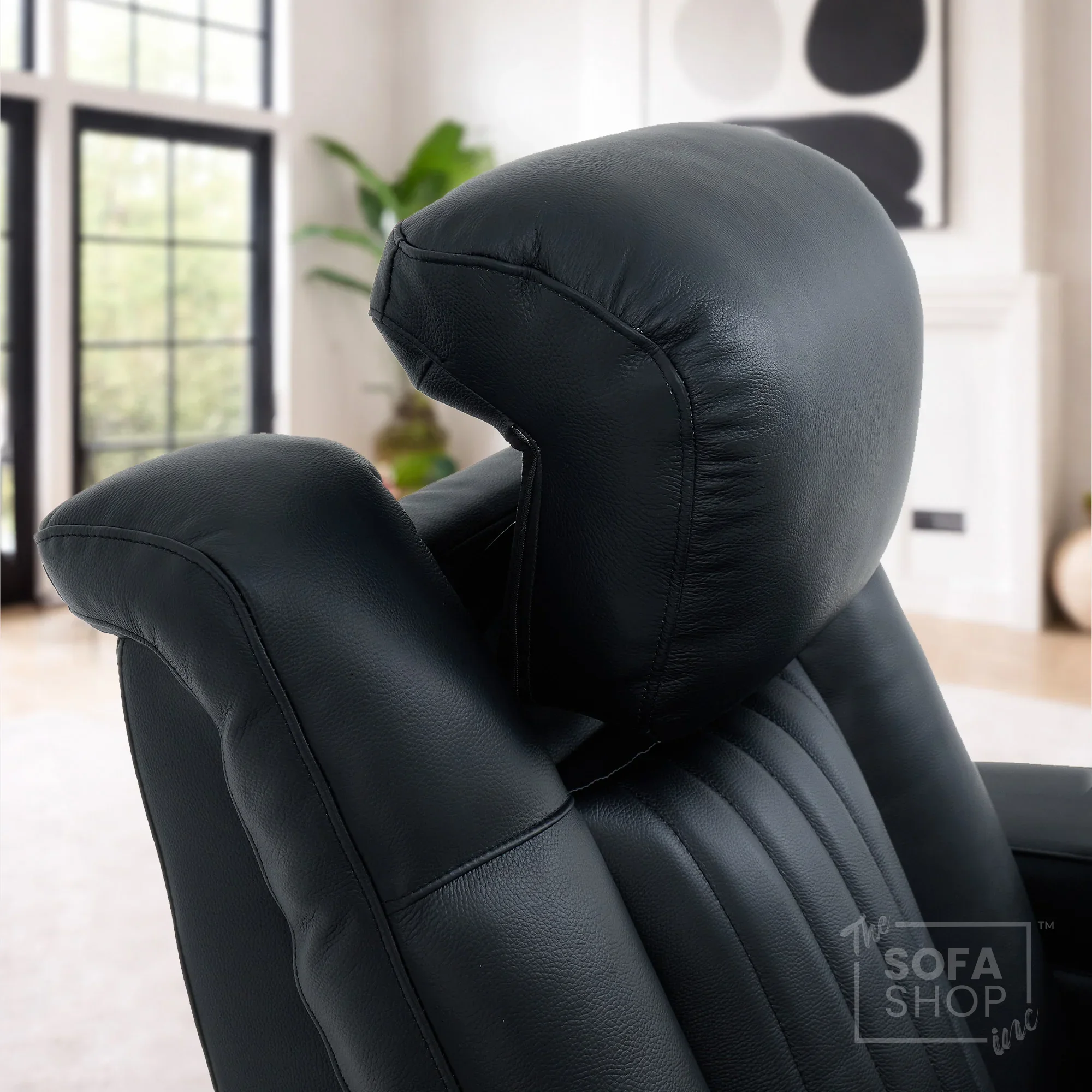 Real Leather 3+1 Electric Recliner Cinema Sofa Set In Black | Cinema Sofa Seats Package with Massage, Wireless Charging, Heating, USB Ports & Storage | Capri - Image 7