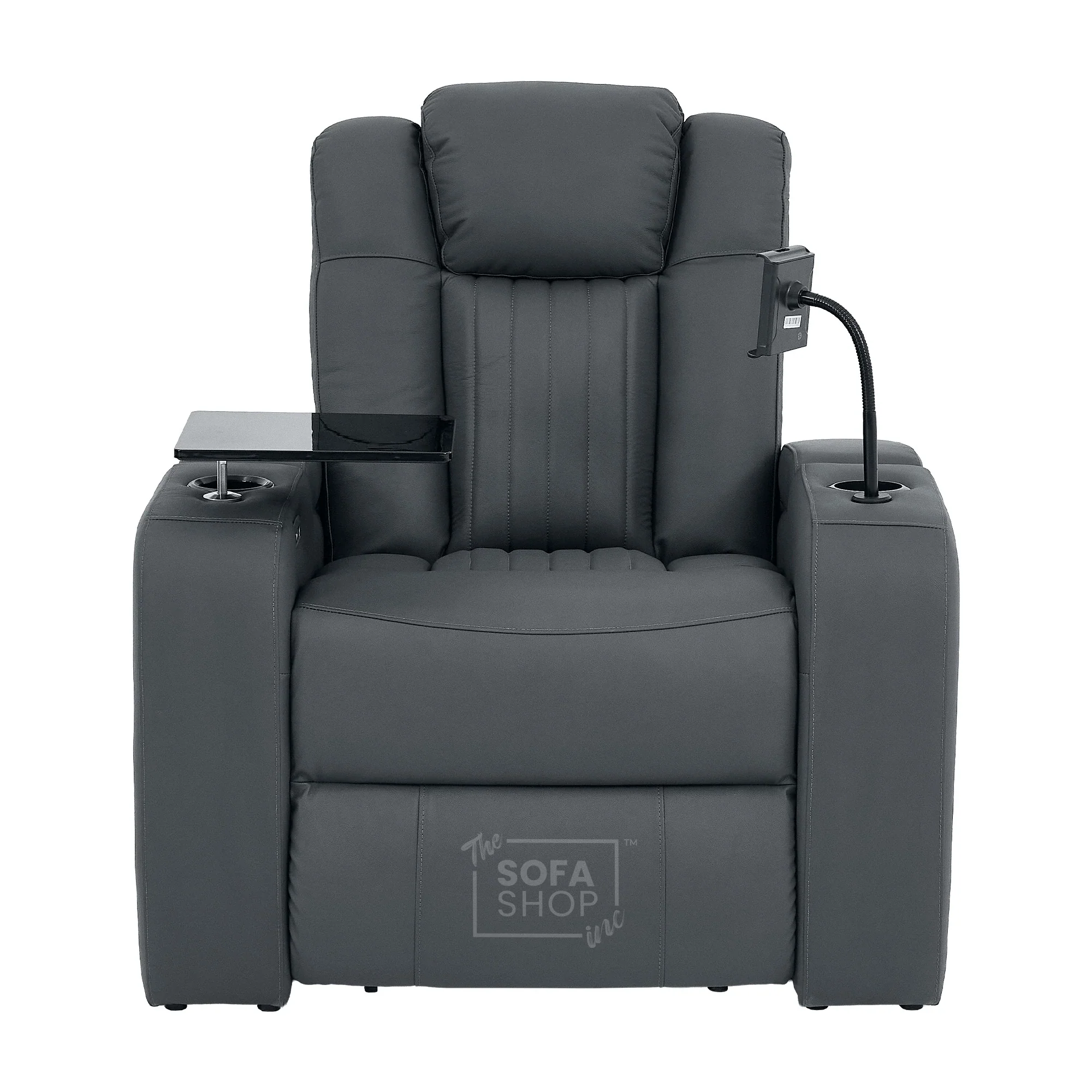 Real Leather 3+1 Electric Recliner Sofa Set and Cinema Seats | 2-Piece Sofa Package in Grey with Massage, Heating, Power Recliners, Wireless Charging & USB-C | Capri - Image 33