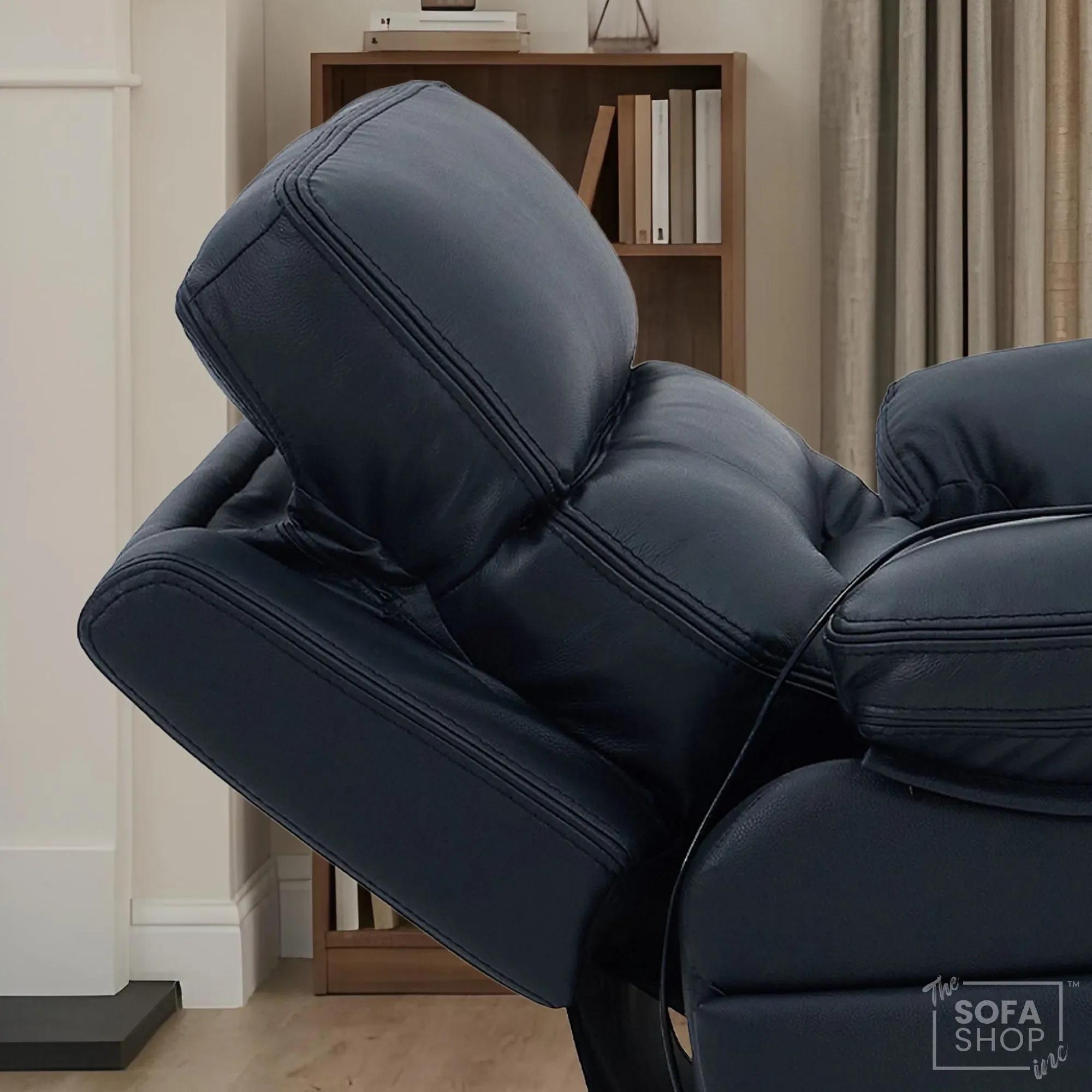 3+1 Electric Recliner Sofa Suite in Black Real Leather | Hi-Tech Cinema Set with Power Recline, Power Headrest, Drop-Down Table, Storage Drawer, USB & Wireless Charging | Sicily | The Sofa Shop - Image 10