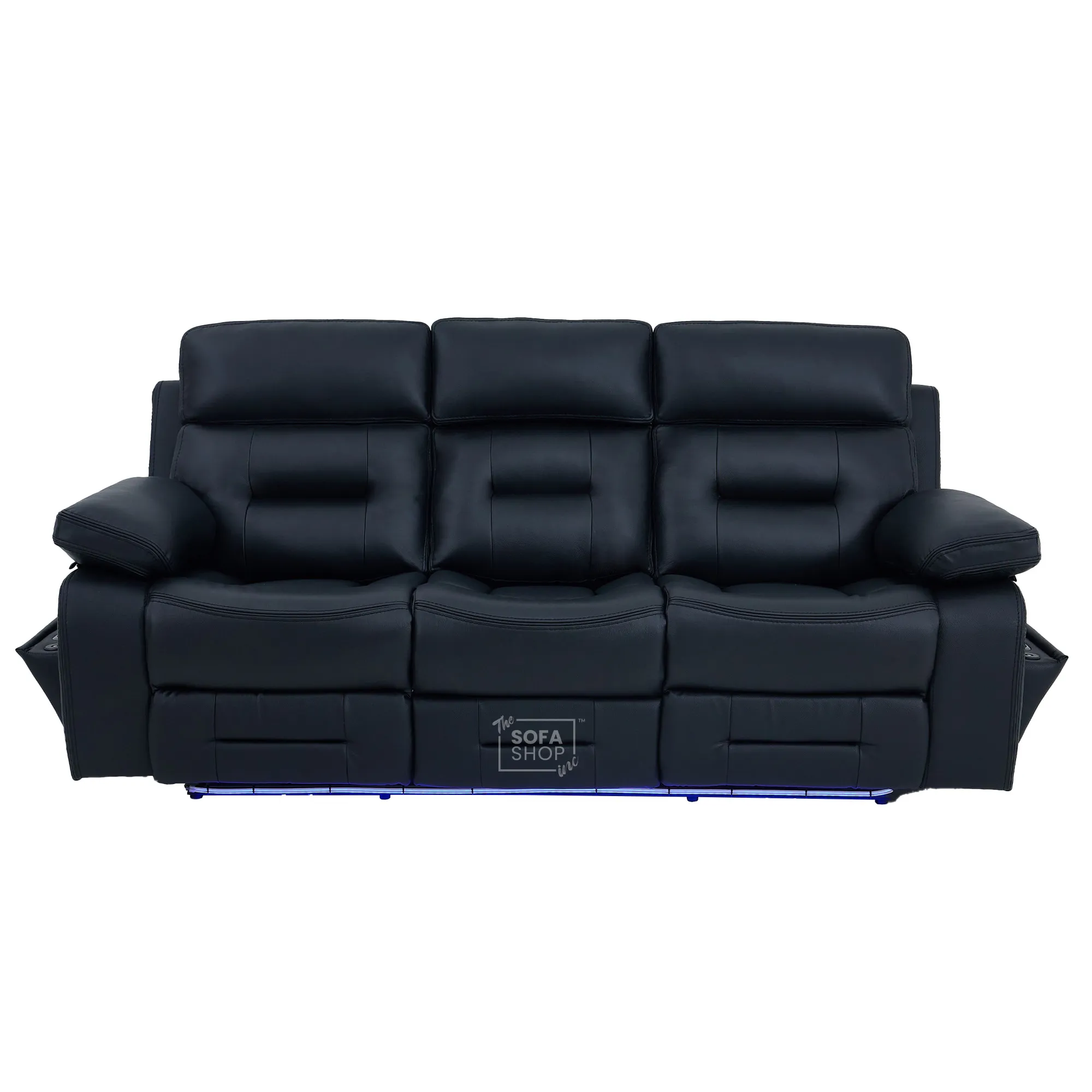 3+1 Electric Recliner Sofa Suite in Black Real Leather | Hi-Tech Cinema Set with Power Recline, Power Headrest, Drop-Down Table, Storage Drawer, USB & Wireless Charging | Sicily | The Sofa Shop - Image 28