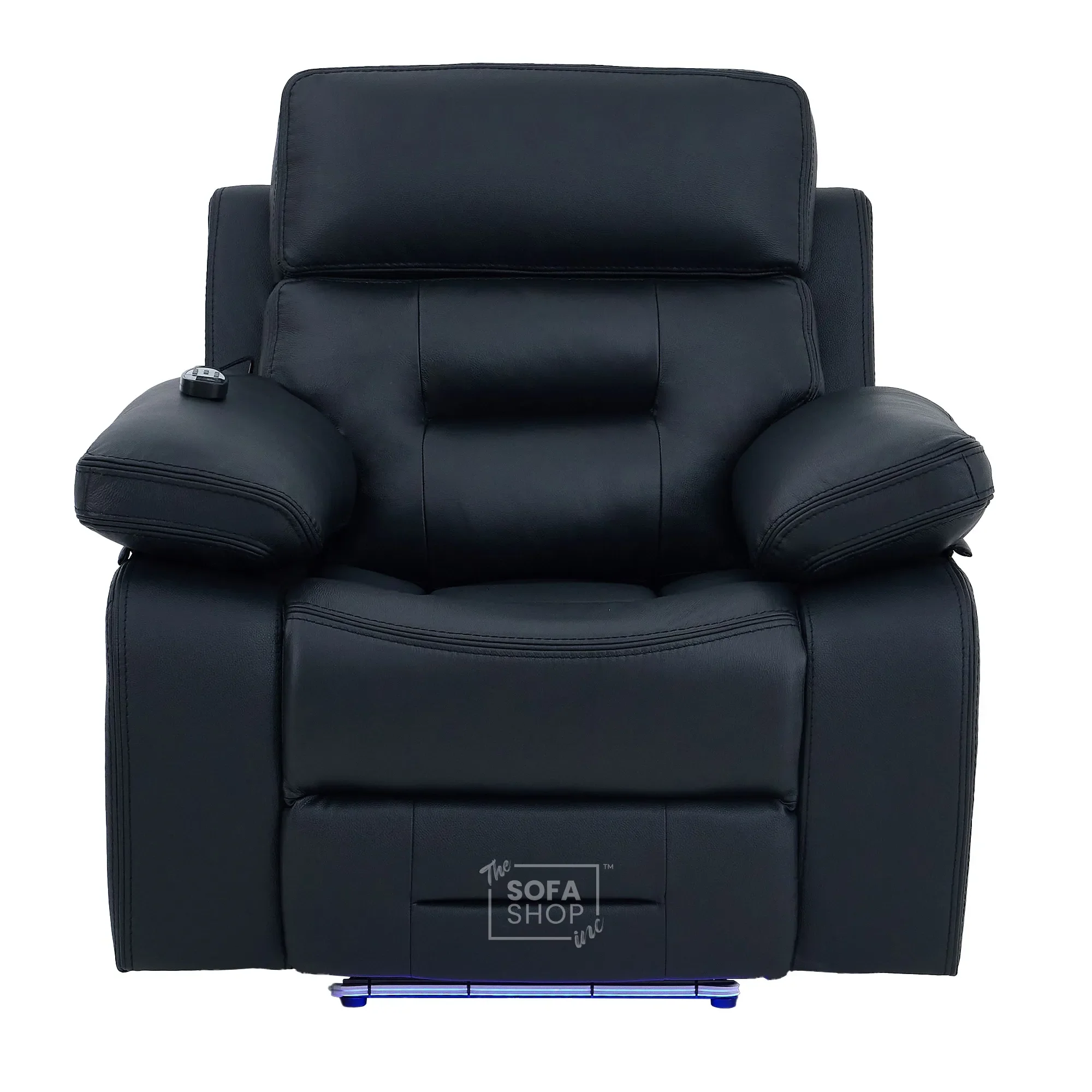 3+1 Electric Recliner Sofa Suite in Black Real Leather | Hi-Tech Cinema Set with Power Recline, Power Headrest, Drop-Down Table, Storage Drawer, USB & Wireless Charging | Sicily | The Sofa Shop - Image 31