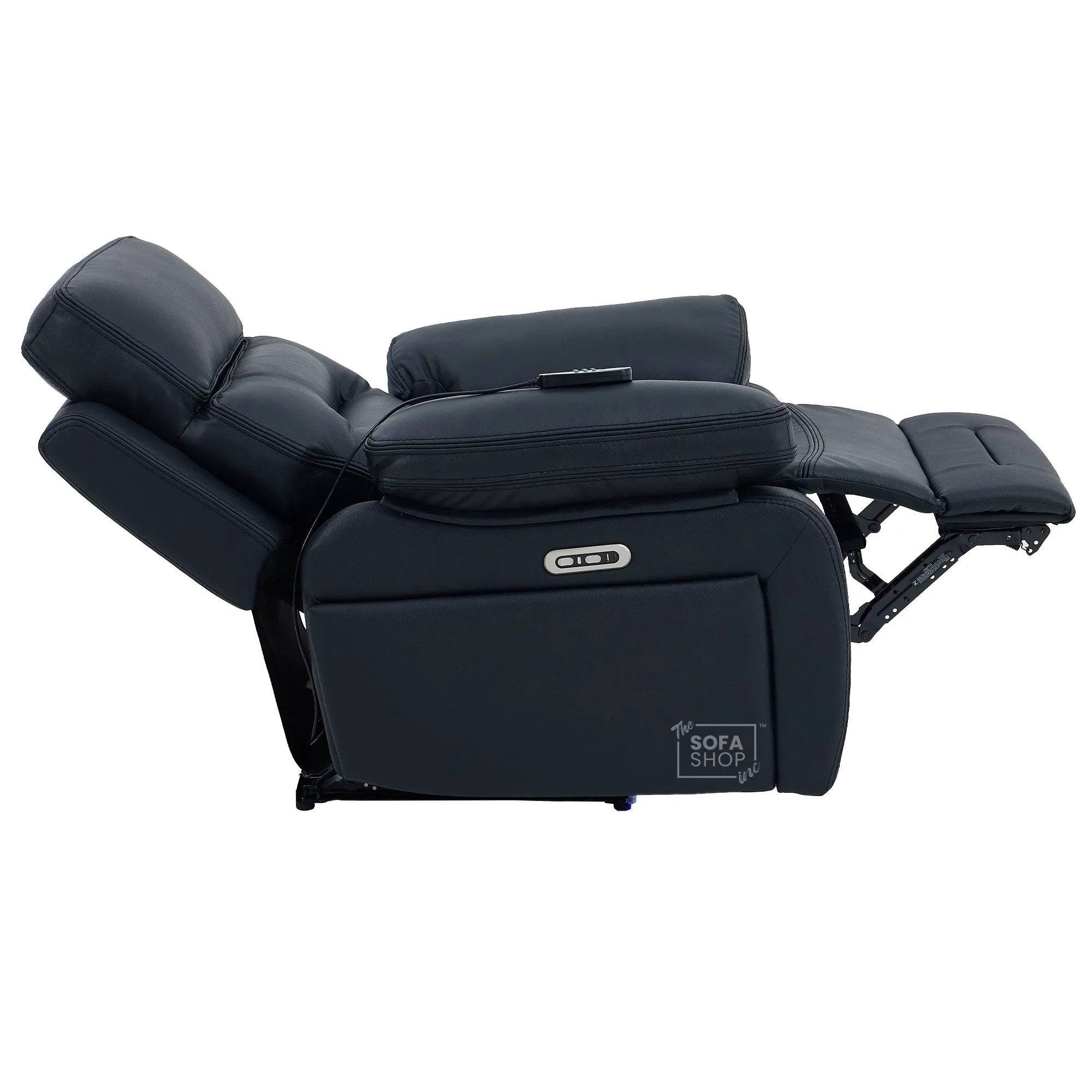 3+1 Electric Recliner Sofa Suite in Black Real Leather | Hi-Tech Cinema Set with Power Recline, Power Headrest, Drop-Down Table, Storage Drawer, USB & Wireless Charging | Sicily | The Sofa Shop - Image 35
