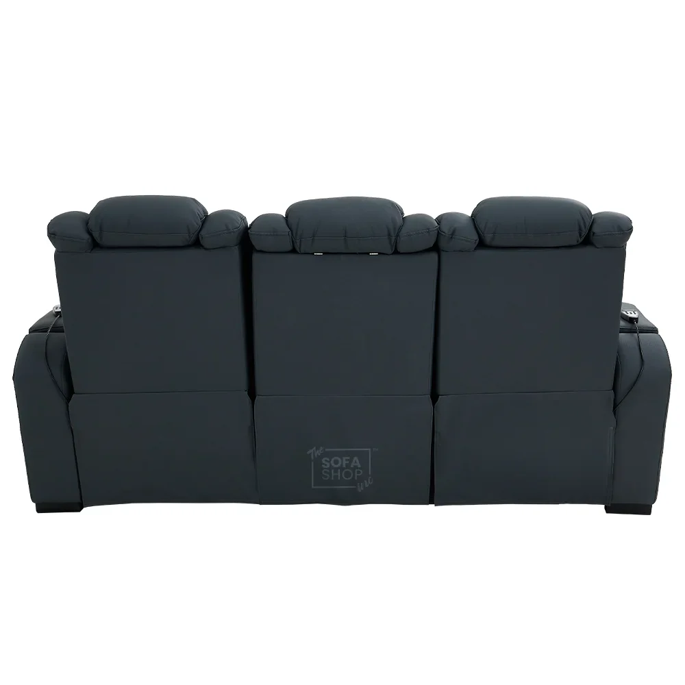 3+1 Seater Genuine Leather Recliner Cinema Sofa Set with Massage, Drop-Down Table, Cup Holders, LED Reading Light, Power Recliner, USB Ports, Socket Set & Storage | Blue Leather | Napoli - Image 38
