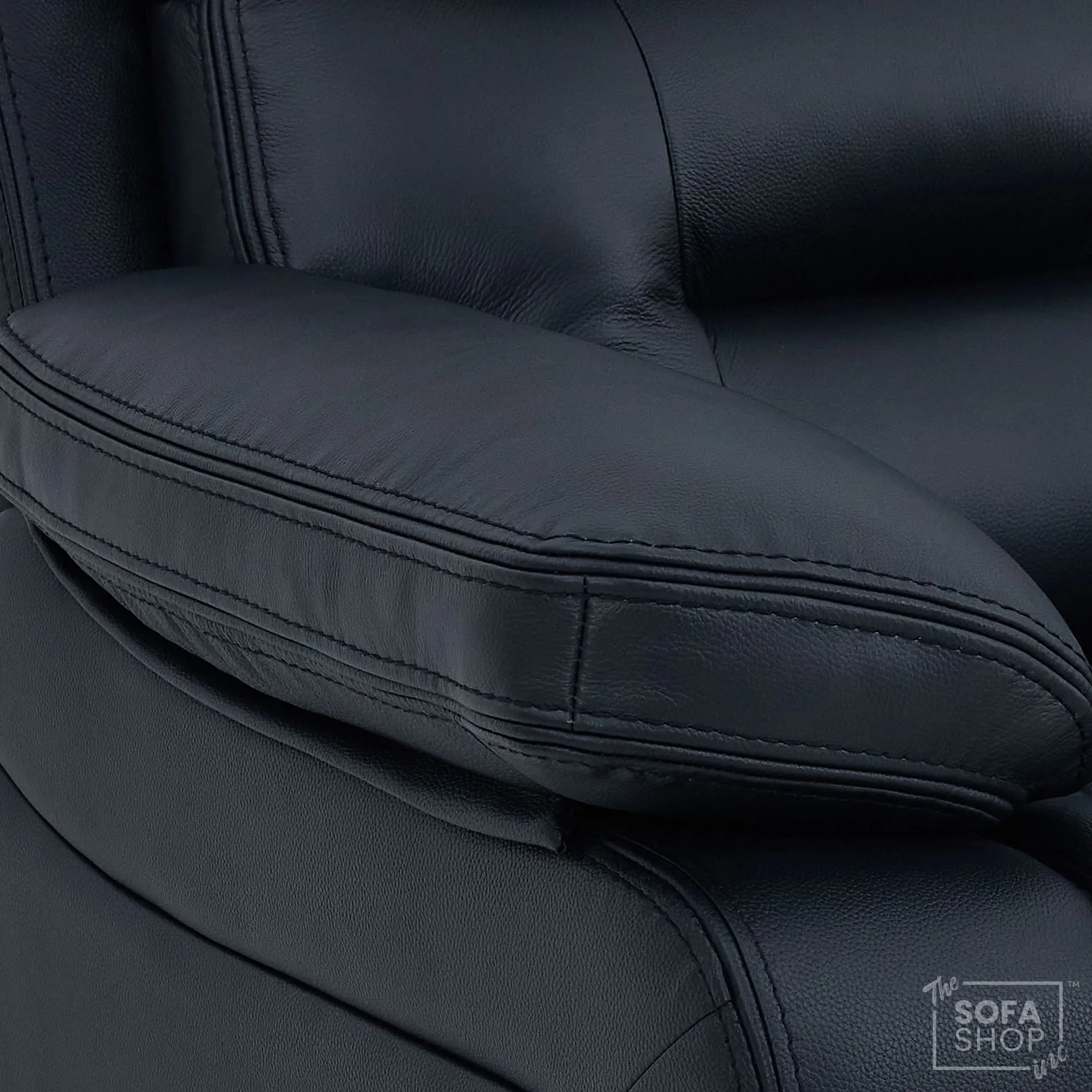 3+2 Electric Recliner Sofa Set in Black Real Leather | Hi-Tech Cinema Sofa Set with Bluetooth Speakers & Multi-Link, Power Grommets, Power Headrest, Power Recliner, USB & Wireless Charging | Sicily | The Sofa Shop - Image 29