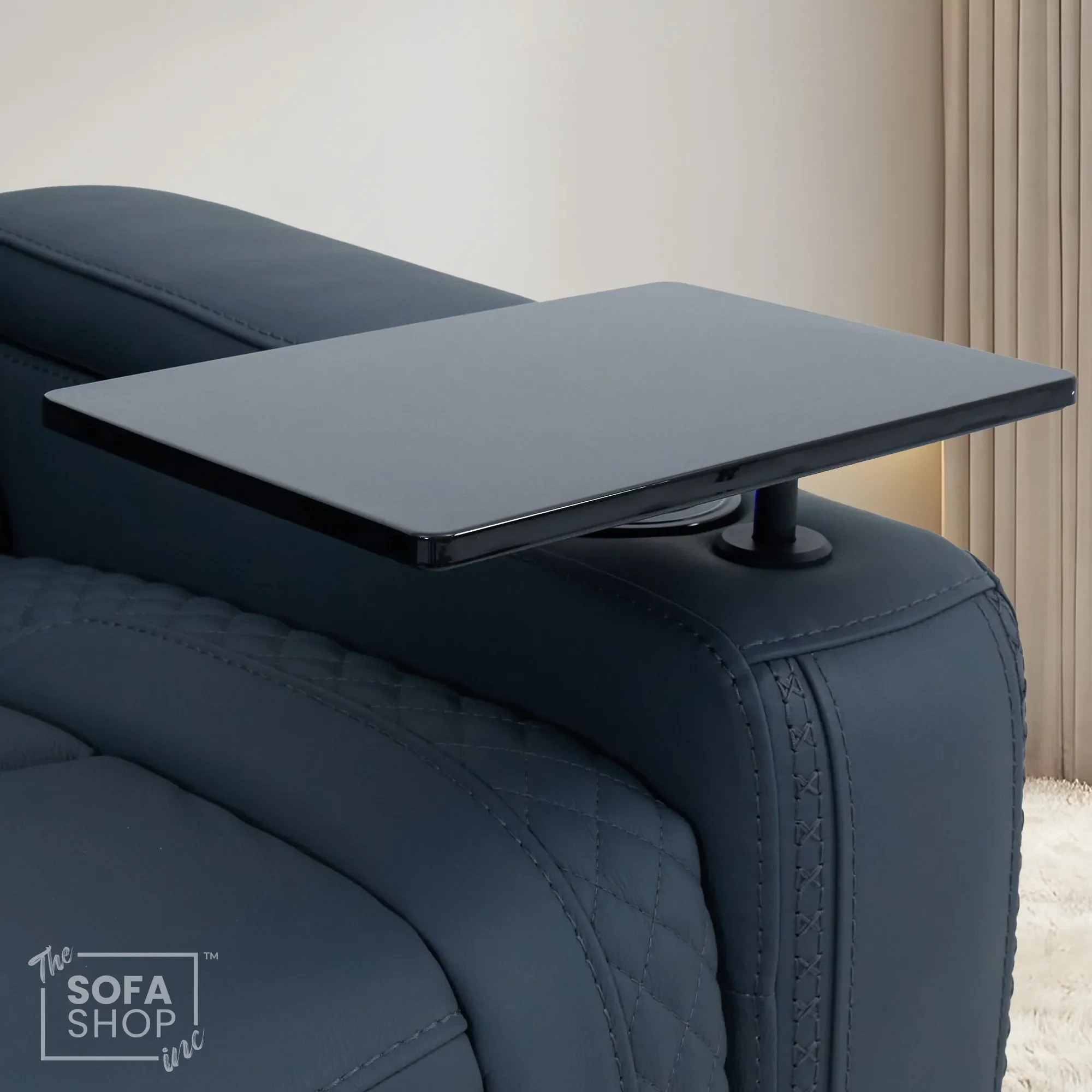3+2 Seater Blue Real Leather Recliner Cinema Sofa | Hi-Tech Sofa Suite with Power Recline + Power Headrests + Wireless Charging + Bluetooth Speakers + Heat & Cool Cupholders | Napoli | The Sofa Shop - Image 21