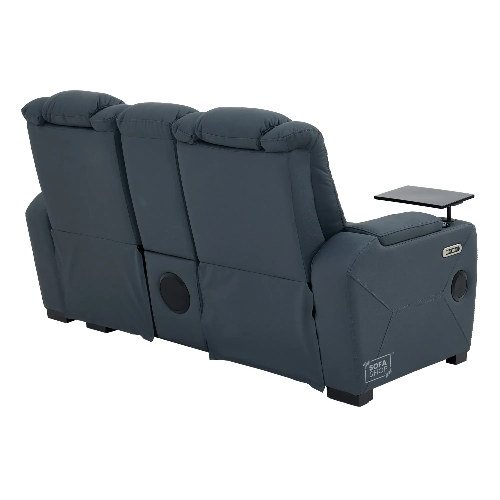 3+2 Seater Blue Real Leather Recliner Cinema Sofa | Hi-Tech Sofa Suite with Power Recline + Power Headrests + Wireless Charging + Bluetooth Speakers + Heat & Cool Cupholders | Napoli | The Sofa Shop - Image 34