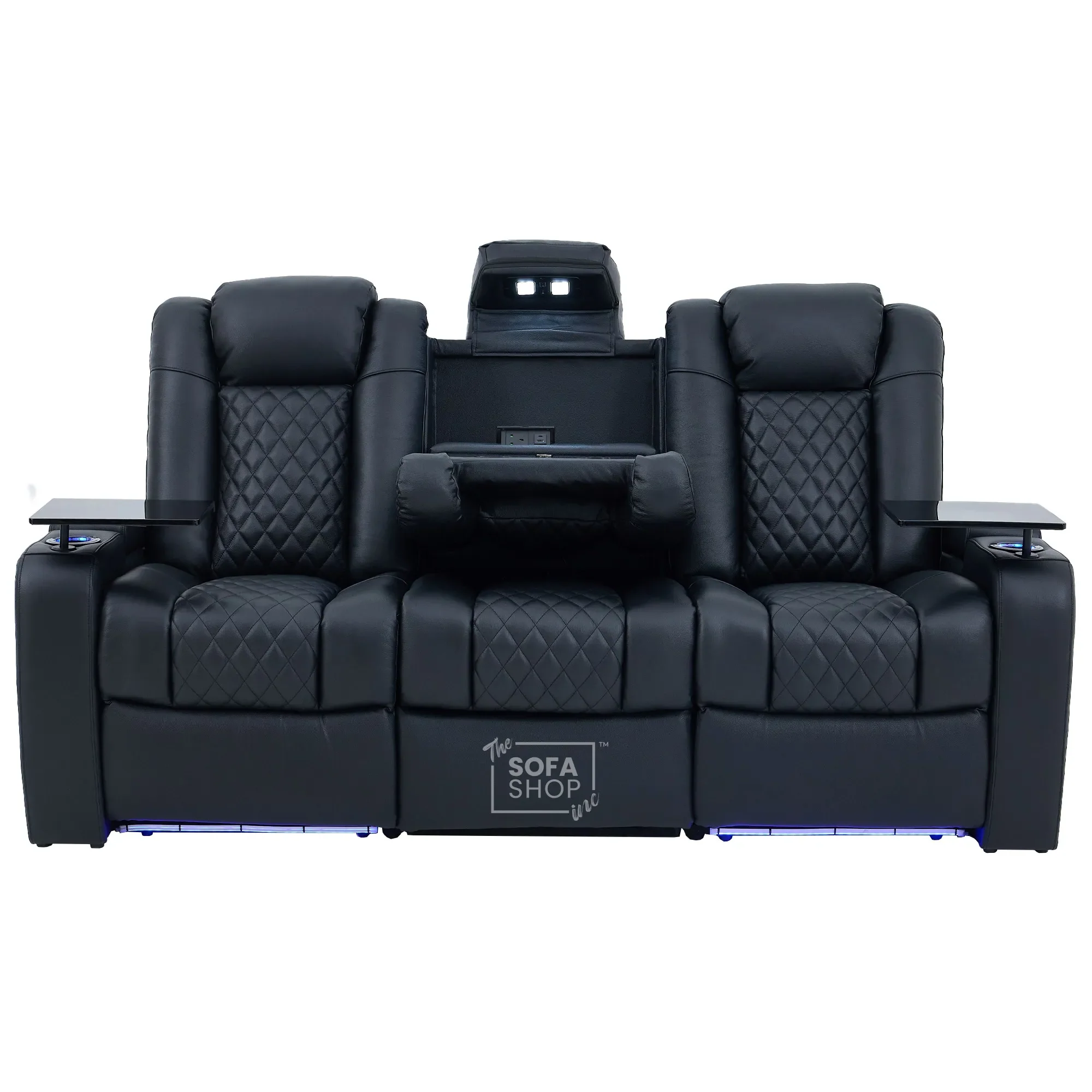 3 Seat Electric Recliner Home Cinema Theatre Sofa |Hi-Tech Couch With Heat and Cool Cup Holders + Multi-Link Bluetooth + Fold-Down Table + Wireless Charging + Power Headrests | Milano | The Sofa Shop - Image 24