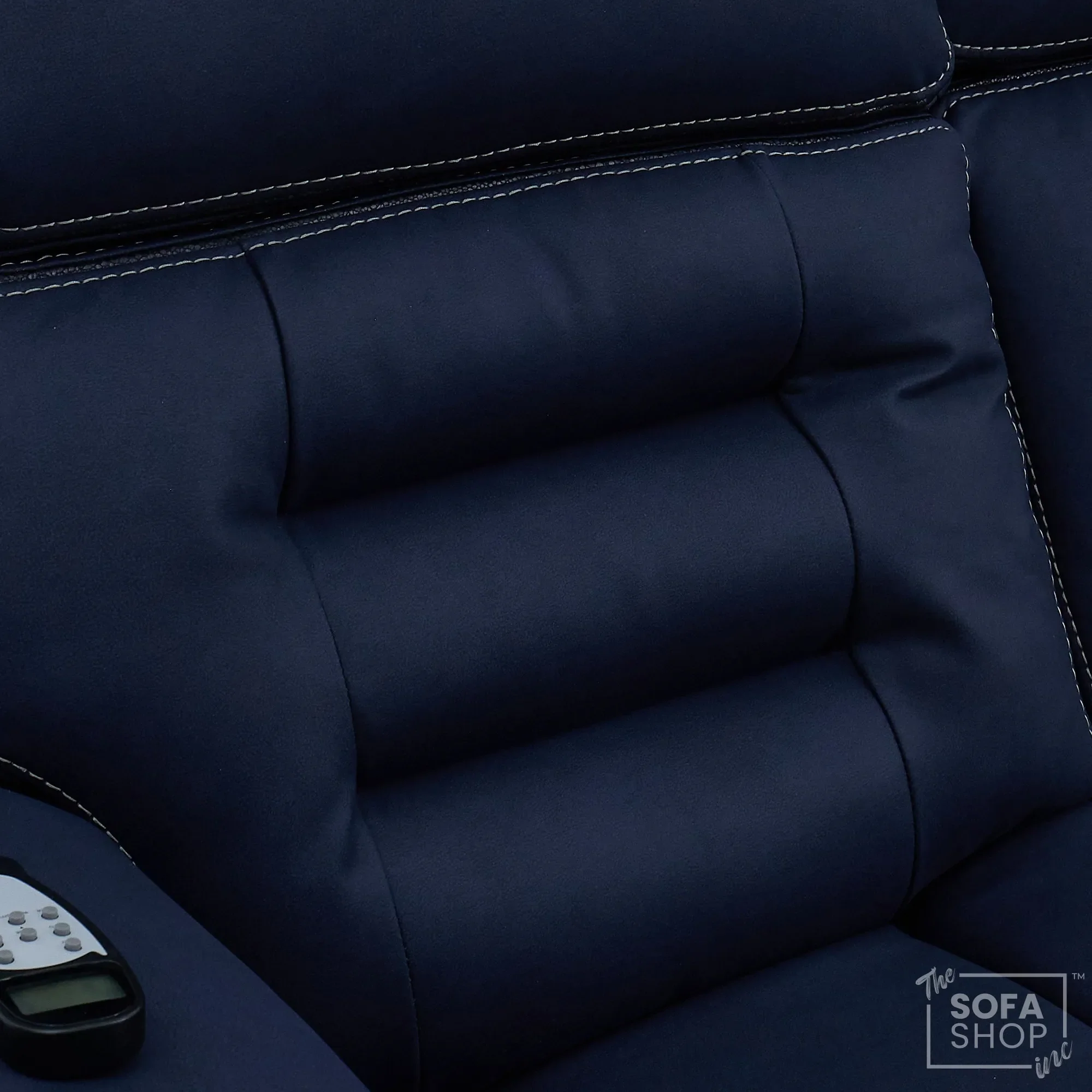 3+2 Electric Recliner Cinema Sofa Set in Blue Fabric | Hi-Tech Sofa Suite with Massage, Padded Lumbar support, Bluetooth Speakers, Console & Wireless Charging | Tuscany | The Sofa Shop - Image 21