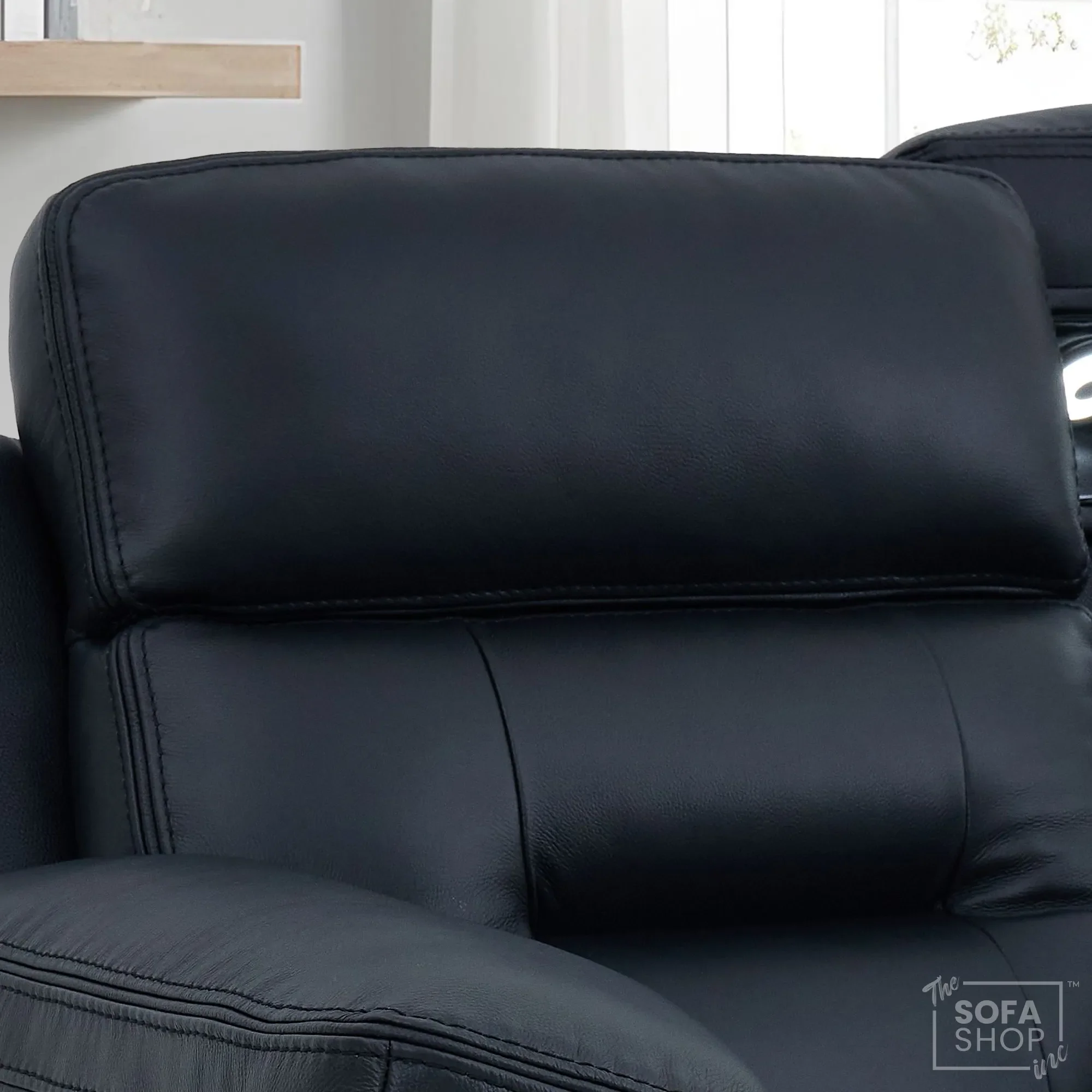 3 Seater Cinema Sofa in Black Genuine Leather | Hi-Tech Couch with Power Recline + Power Headrests + Wireless Charging + Bluetooth Speakers | Sicily | The Sofa Shop - Image 7
