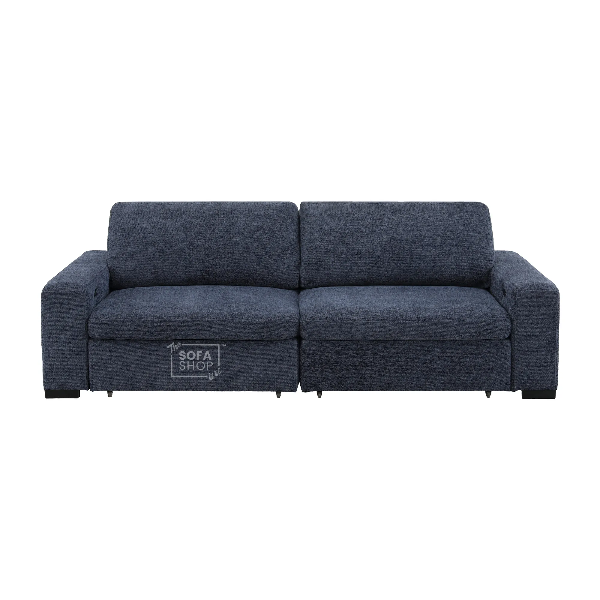 3 Seater Fabric Extendable Electric Sofa Bed | Power Sliding Couch With USB+C Charging | Blue Chenille Fabric | Home Theatre Seating & Comfort Headrests | Palma | The Sofa Shop - Image 14