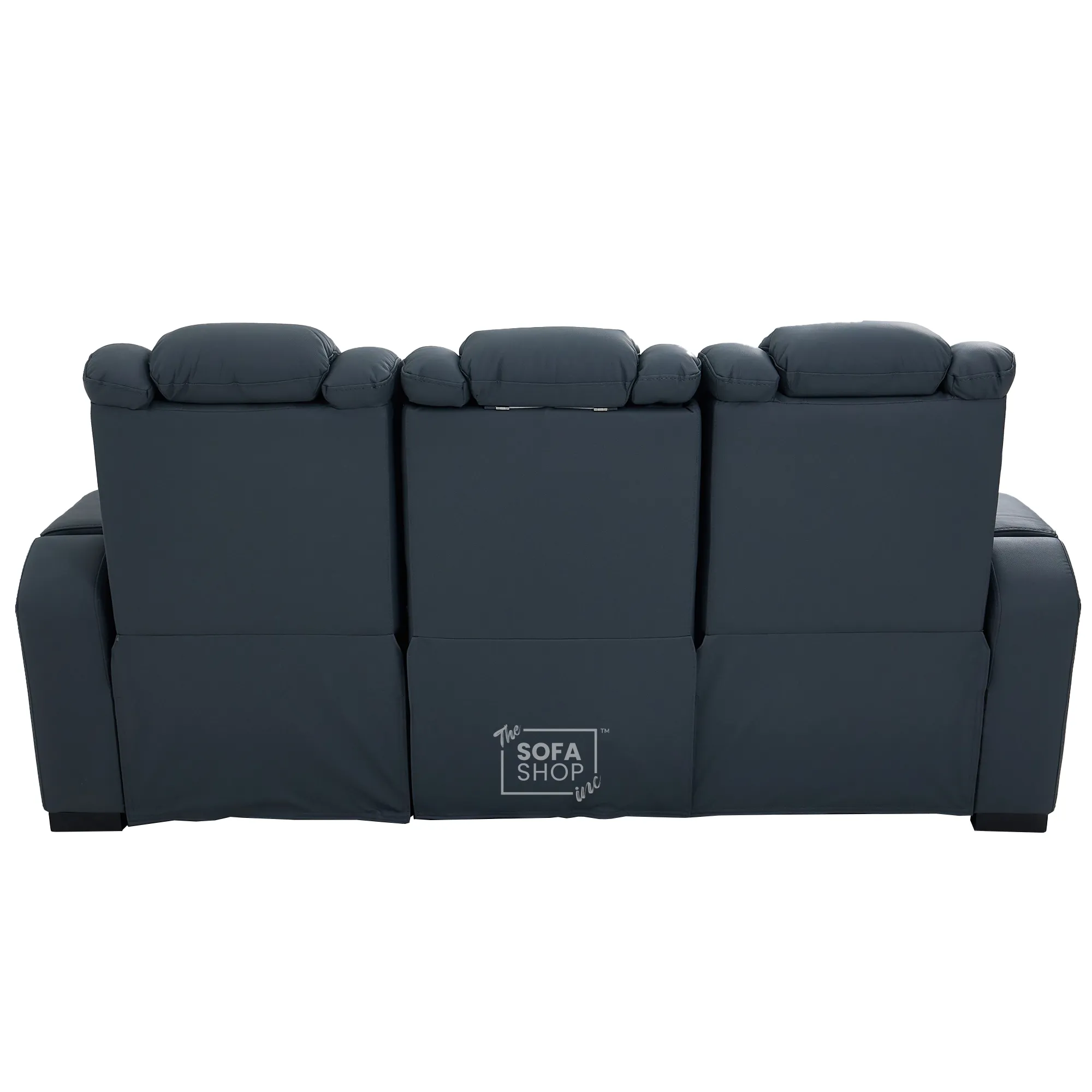 3 Seater Cinema Sofa in Blue Genuine Leather | Hi-Tech Cinema Sofa with Power Recline + Power Headrests + Base Storage | Napoli | The Sofa Shop - Image 24
