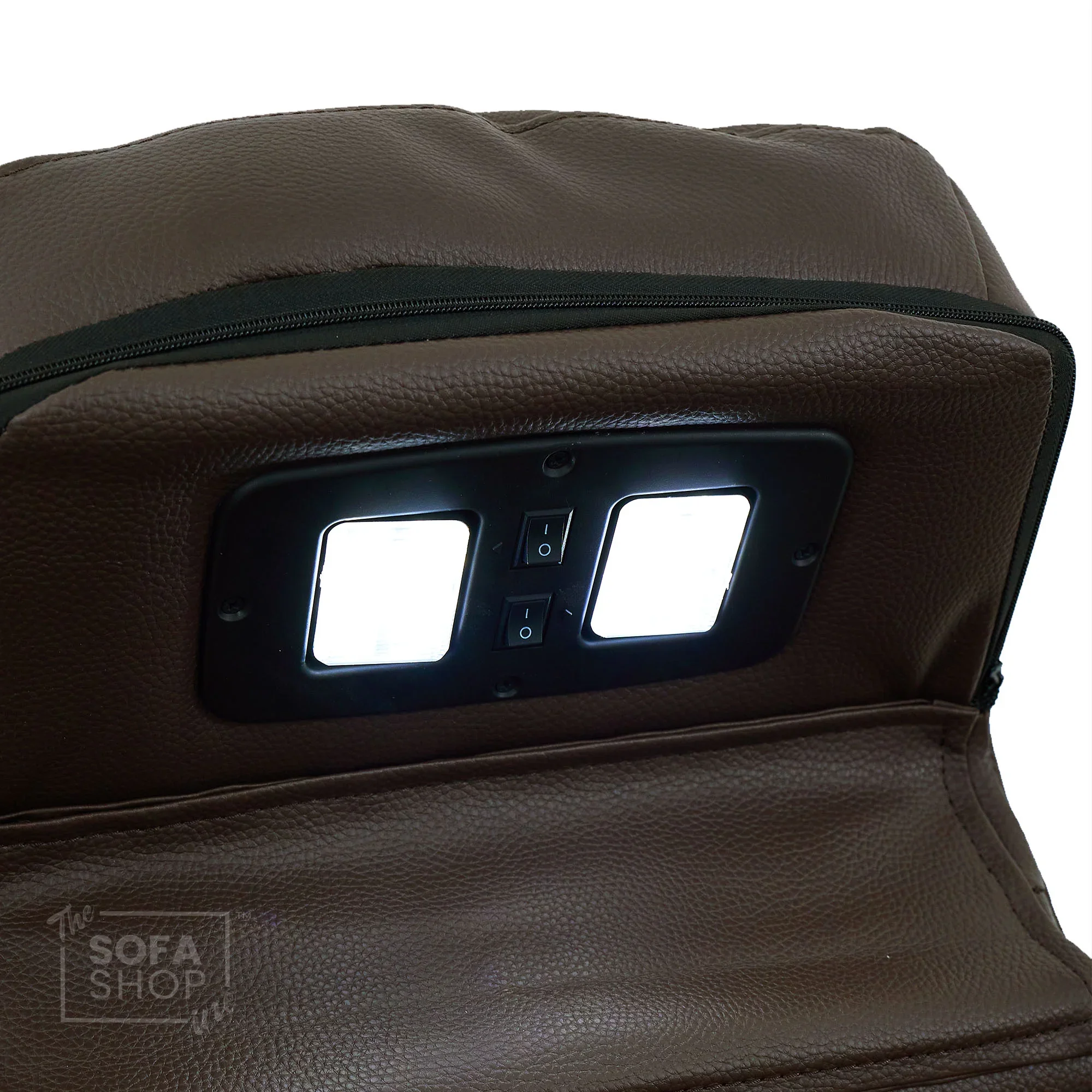3 Seater Cinema Sofa in Brown Real Leather | Hi-Tech Cinema Sofa with Vibration Massage, Heated Lumbar, Bluetooth Speakers, Heating & Cooling Cupholders | Capri | The Sofa Shop - Image 19