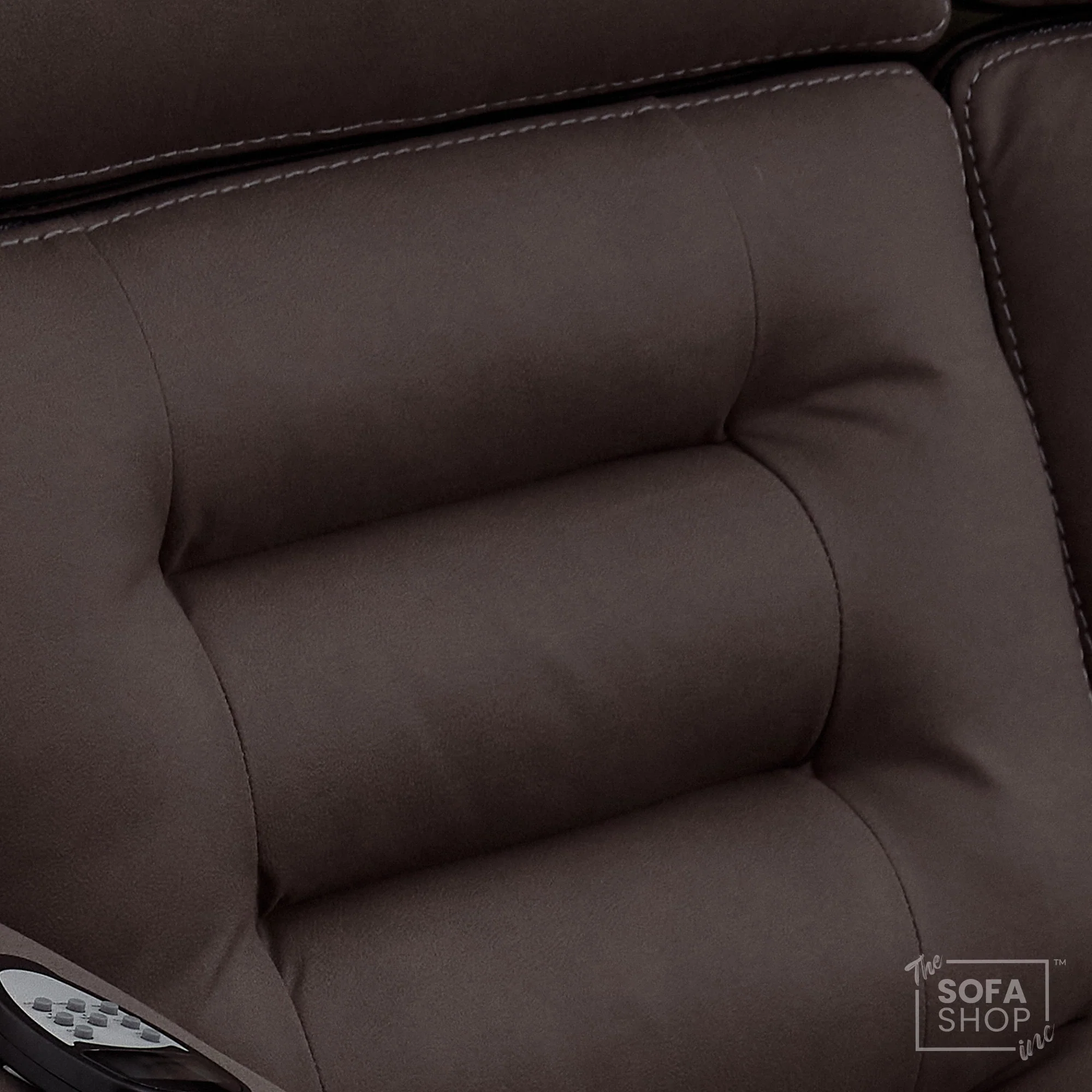3 Seater Electric Recliner Cinema Sofa in Dark Brown Fabric | Hi-Tech Sofa With Massage, Fold-Down Table, Bluetooth Speakers, LED Lights & Power Headrest | Tuscany | The Sofa Shop - Image 13