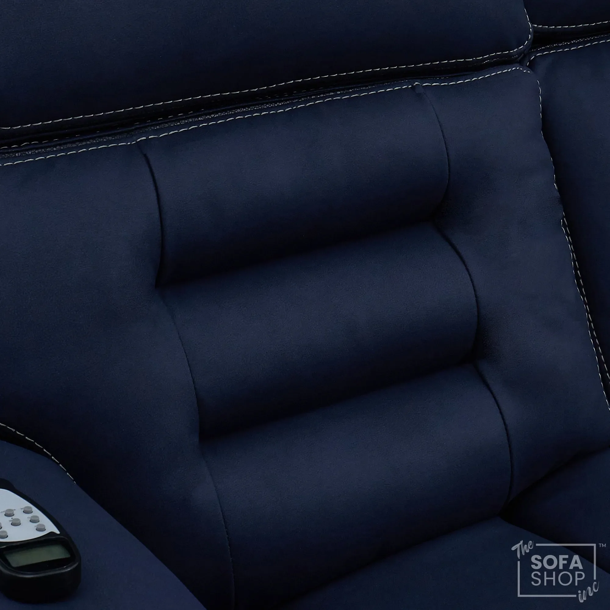 3 Seater Blue Fabric Electric Recliner Cinema Sofa | Hi-Tech Sofa With Massage, Multi-Link Bluetooth, Fold-Down Table & Wireless Charger, Power Headrest | Tuscany | The Sofa Shop - Image 12