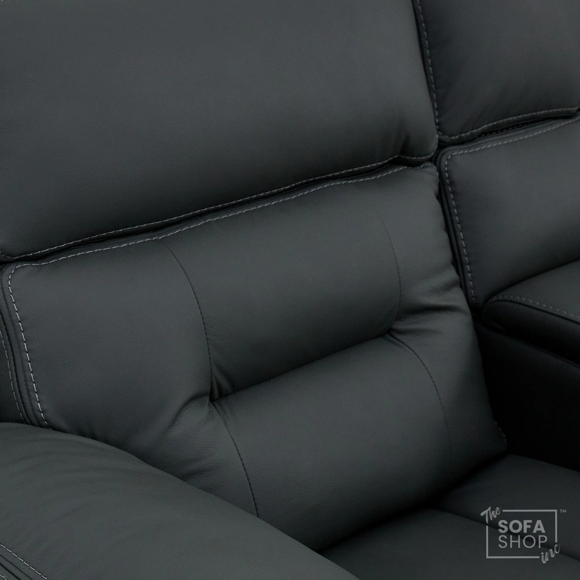 3 Seater Grey Top-Grain Leather Electric Recliner Cinema Sofa with Massage, Adjustable Headrest, Drop-Down Table, Wireless Charging | Sicily - Image 13