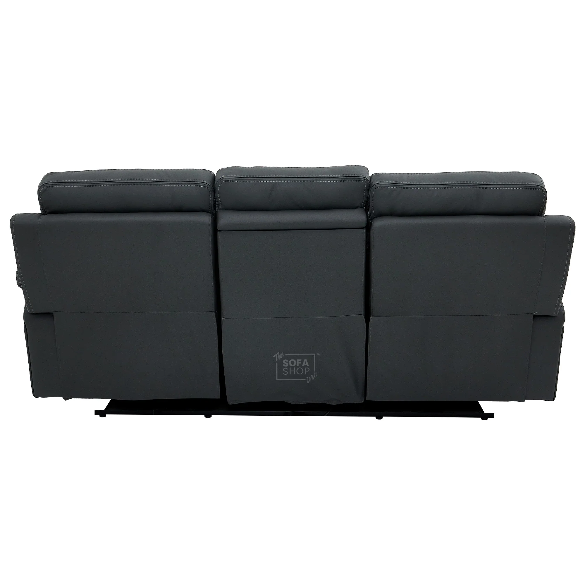 3 Seater Grey Top-Grain Leather Electric Recliner Cinema Sofa with Massage, Adjustable Headrest, Drop-Down Table, Wireless Charging | Sicily - Image 20