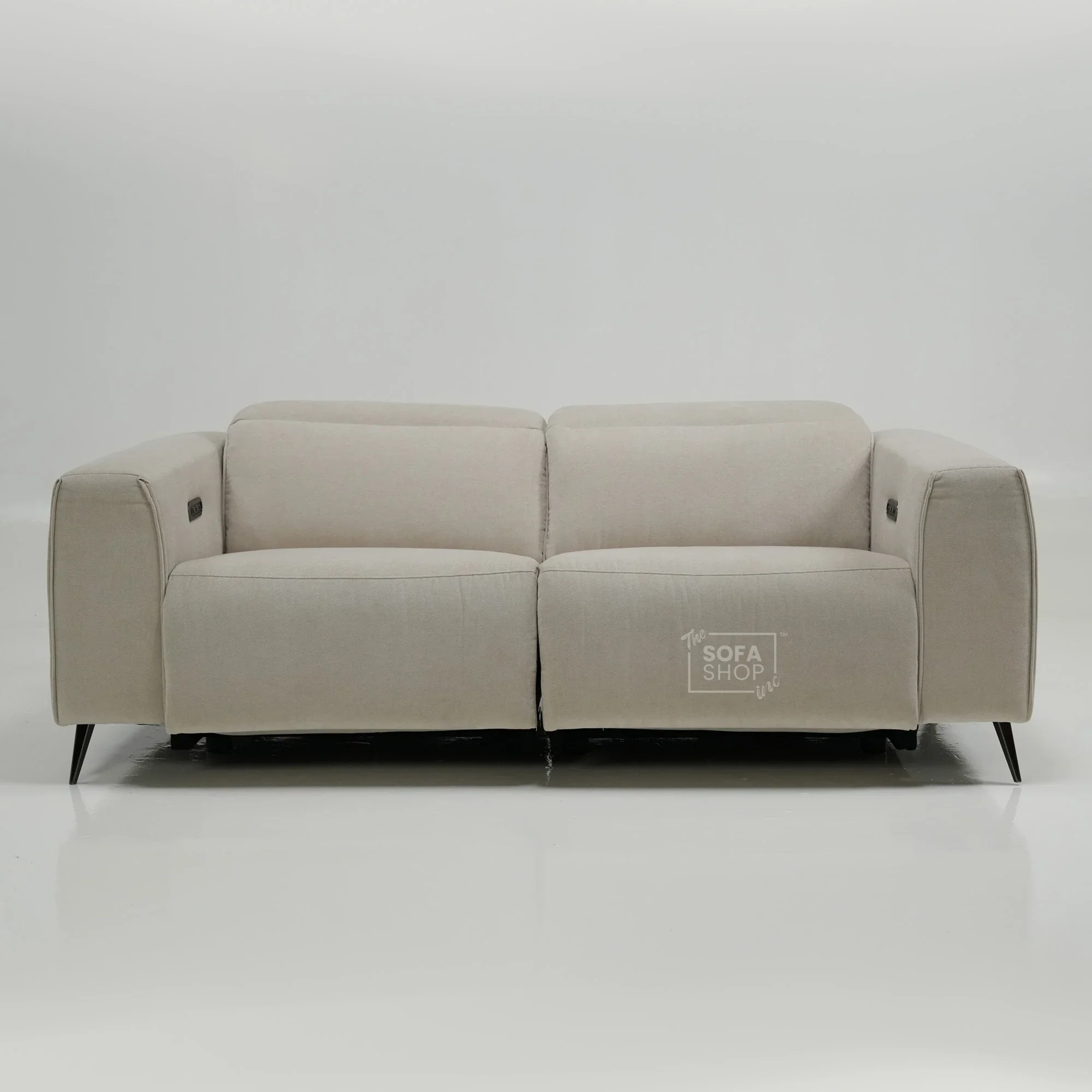 3 Seater Cinema Sofa in Beige Fabric | Hi-Tech Cinema Sofa with Power Recline + Power Headrests + USB-C Charging | Sample | Cadenza | The Sofa Shop - Image 15
