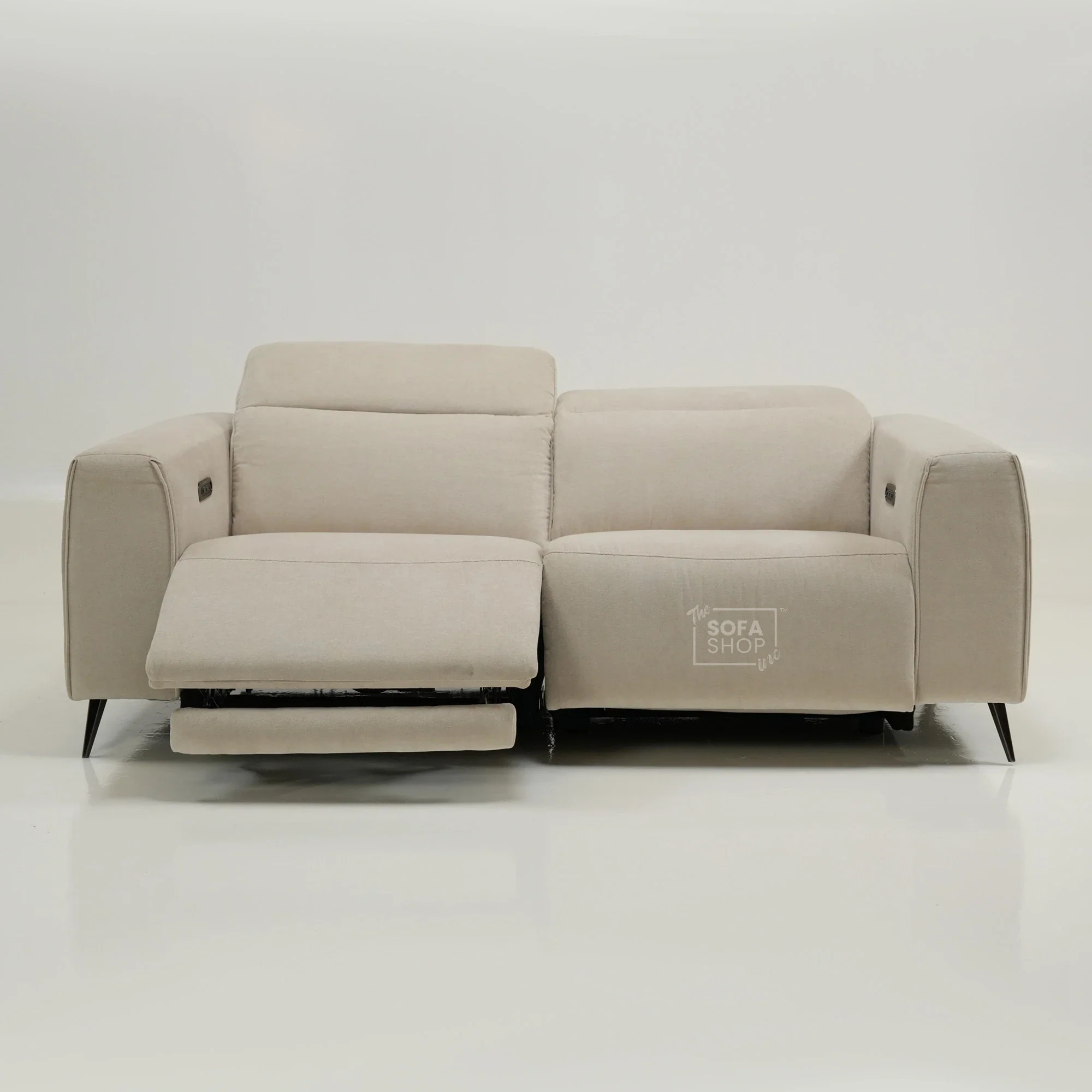 3 Seater Cinema Sofa in Beige Fabric | Hi-Tech Cinema Sofa with Power Recline + Power Headrests + USB-C Charging | Sample | Cadenza | The Sofa Shop - Image 16