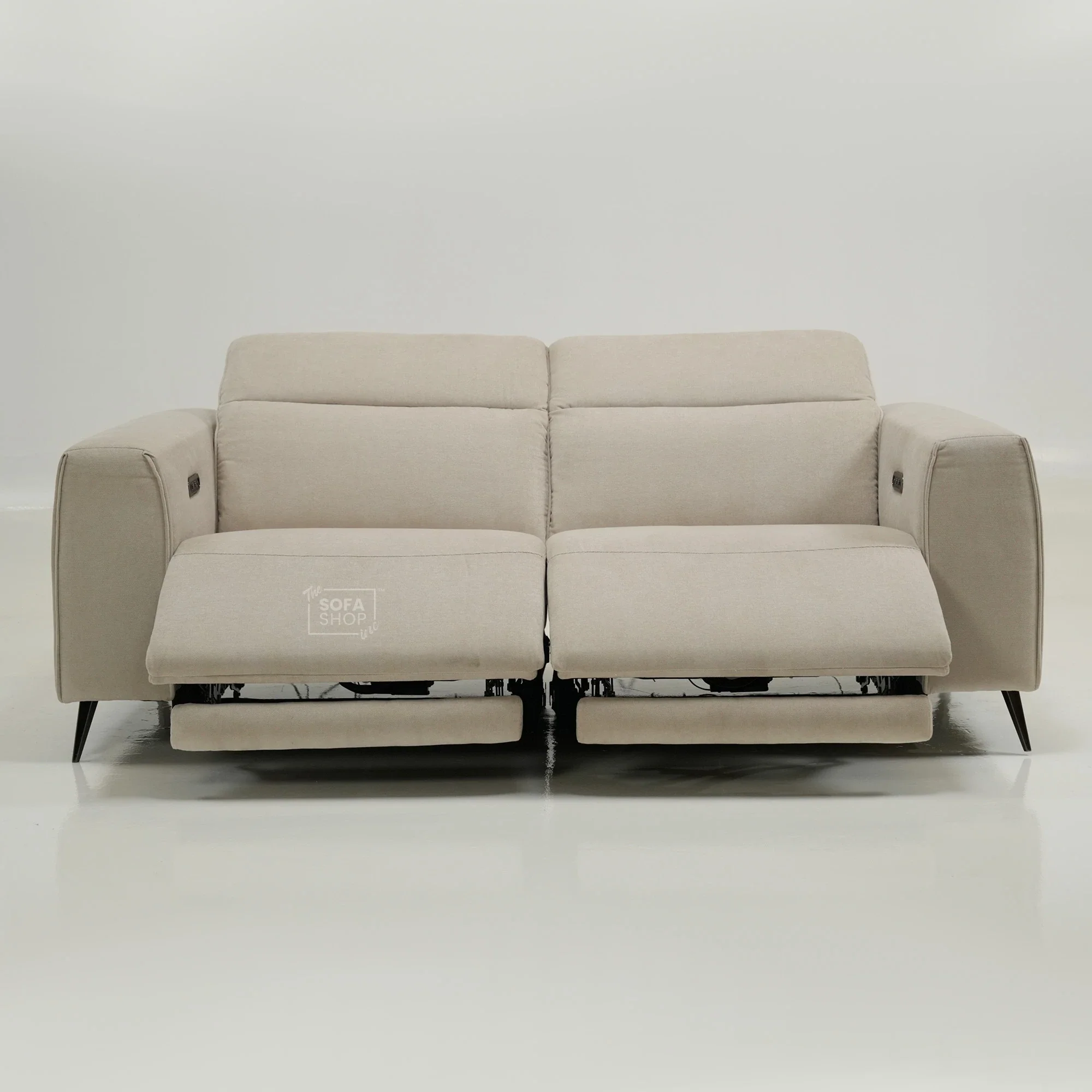 3 Seater Cinema Sofa in Beige Fabric | Hi-Tech Cinema Sofa with Power Recline + Power Headrests + USB-C Charging | Sample | Cadenza | The Sofa Shop - Image 17