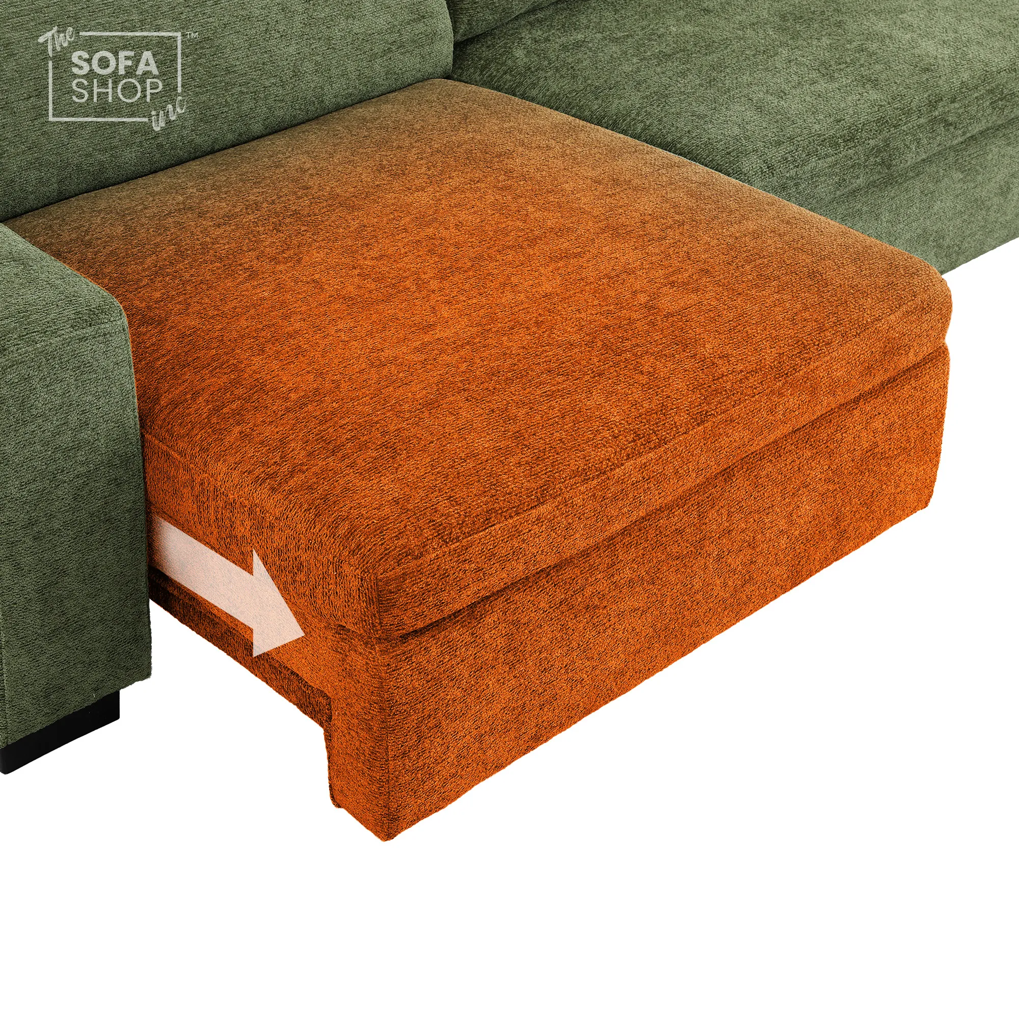 Extendable Electric Sofa Bed in Green Chenille Fabric | 3 Seater Power Sliding Couch Perfect for Home Cinema & Movie Nights | USBc Charging Ports | Palma | The Sofa Shop - Image 9