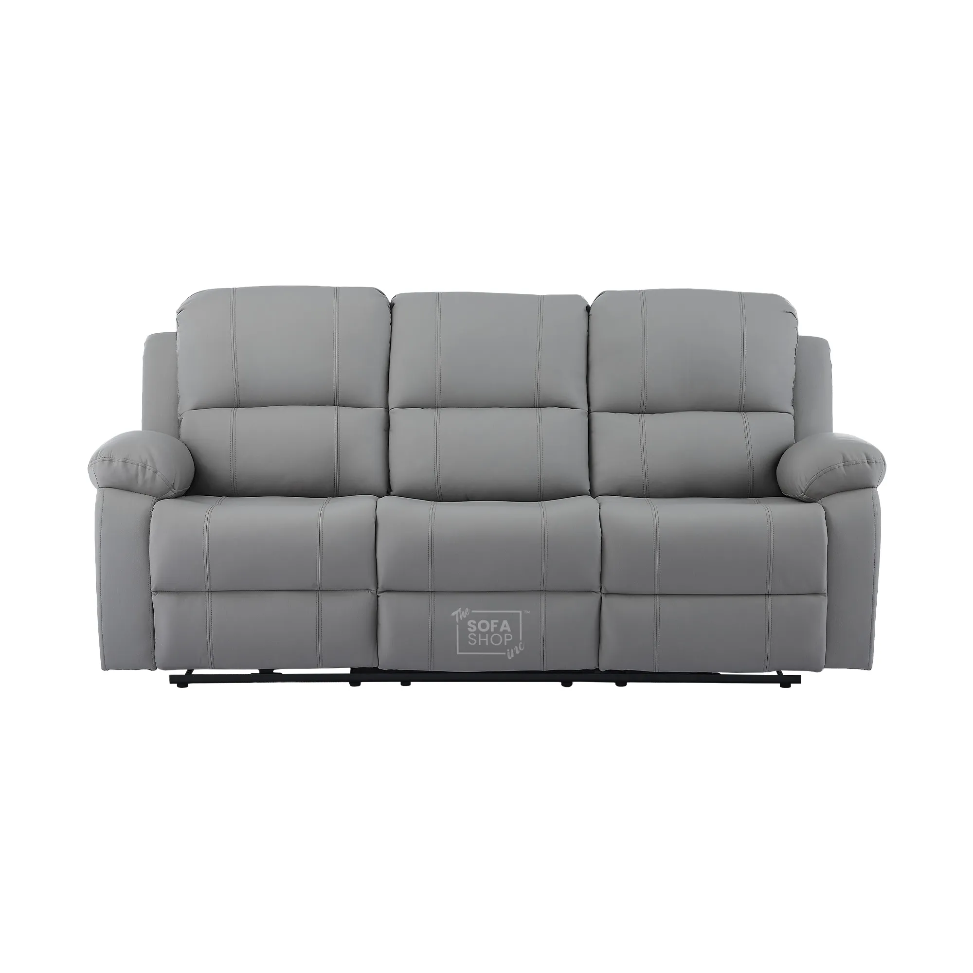 3 Seater Electric Recliner Sofa In Light Grey Real Leather | Power Recliner With Drop-Down Table & USB+C Charging | Comfortable & Family-Friendly Sofa | Trento | The Sofa Shop - Image 18