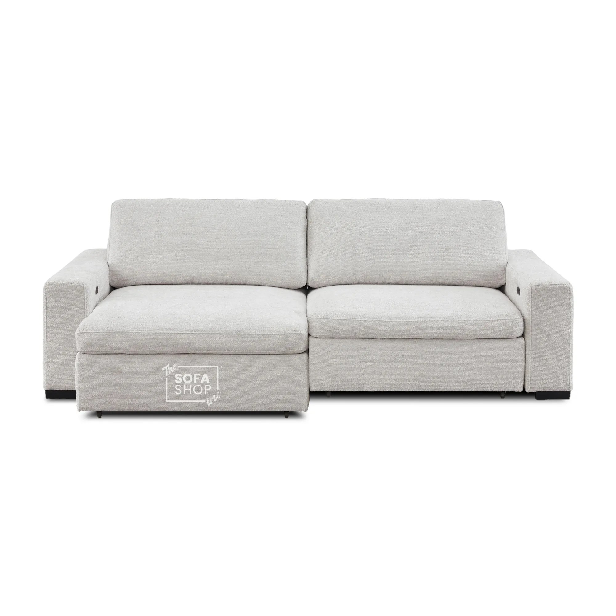 Palma 3 Seater Fabric Extendable Electric Sofa Bed | Power Sliding Couch with USB + USB-C Charging | Light Grey Chenille | Home Theatre Seating & Comfort Headrests | The Sofa Shop - Image 13