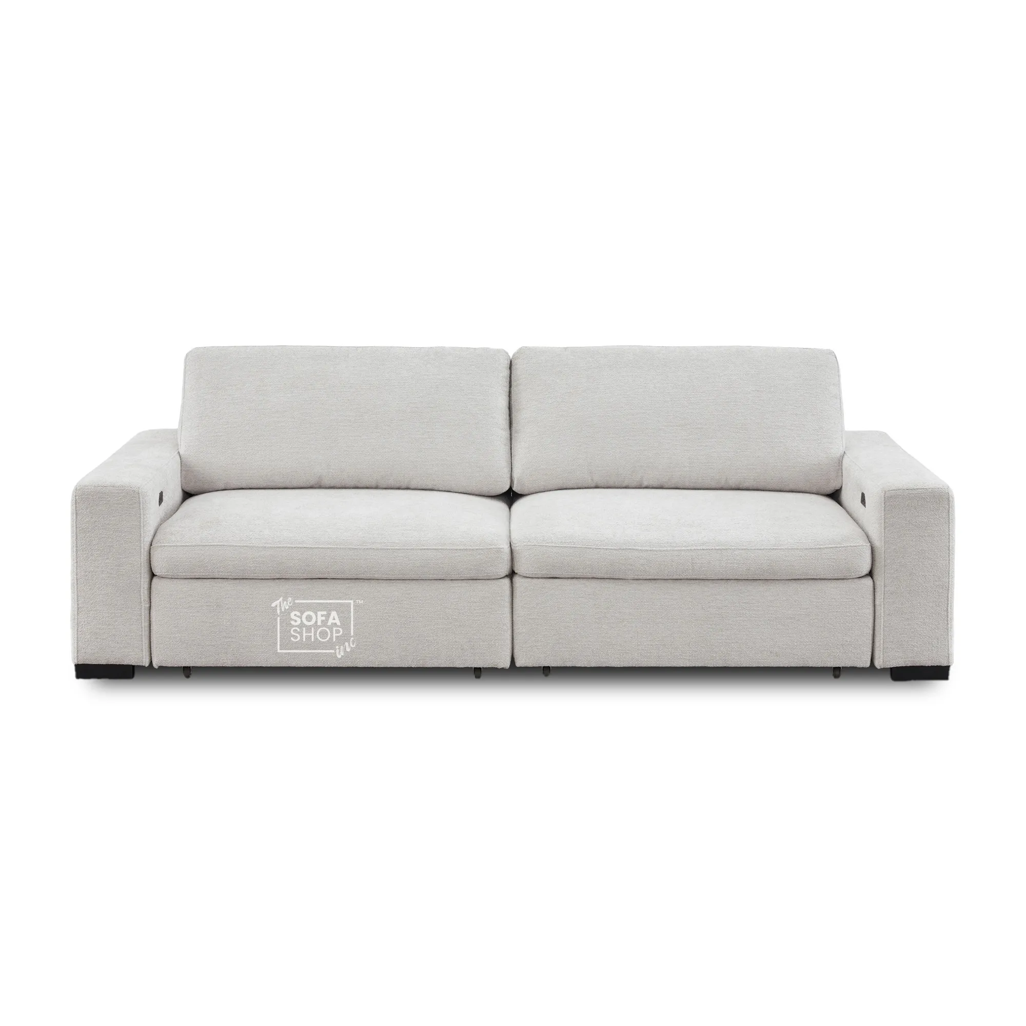 Palma 3 Seater Fabric Extendable Electric Sofa Bed | Power Sliding Couch with USB + USB-C Charging | Light Grey Chenille | Home Theatre Seating & Comfort Headrests | The Sofa Shop - Image 17