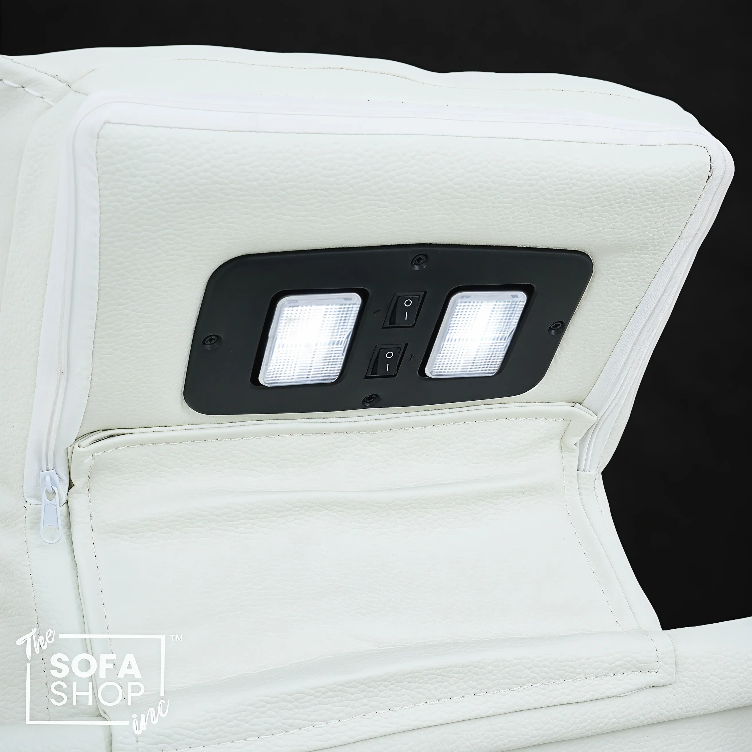 3 Seater Real Leather Electric Recliner Cinema Sofa in White | Massage, Heat, Bluetooth, Fold-Down Table & Cooling Cup Holders | Napoli | The Sofa Shop - Image 18