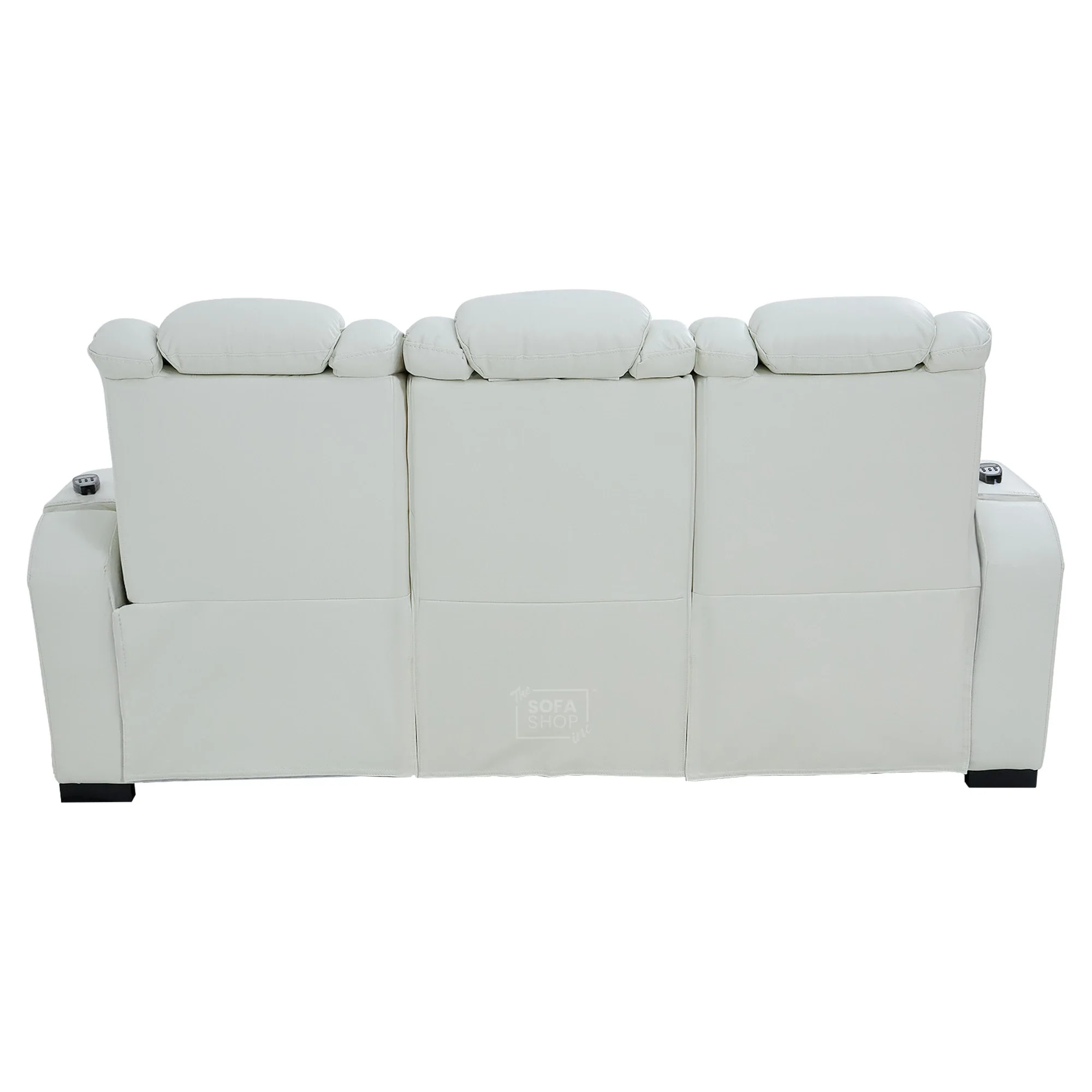 3 Seater Real Leather Electric Recliner Cinema Sofa in White | Massage, Heat, Bluetooth, Fold-Down Table & Cooling Cup Holders | Napoli | The Sofa Shop - Image 25