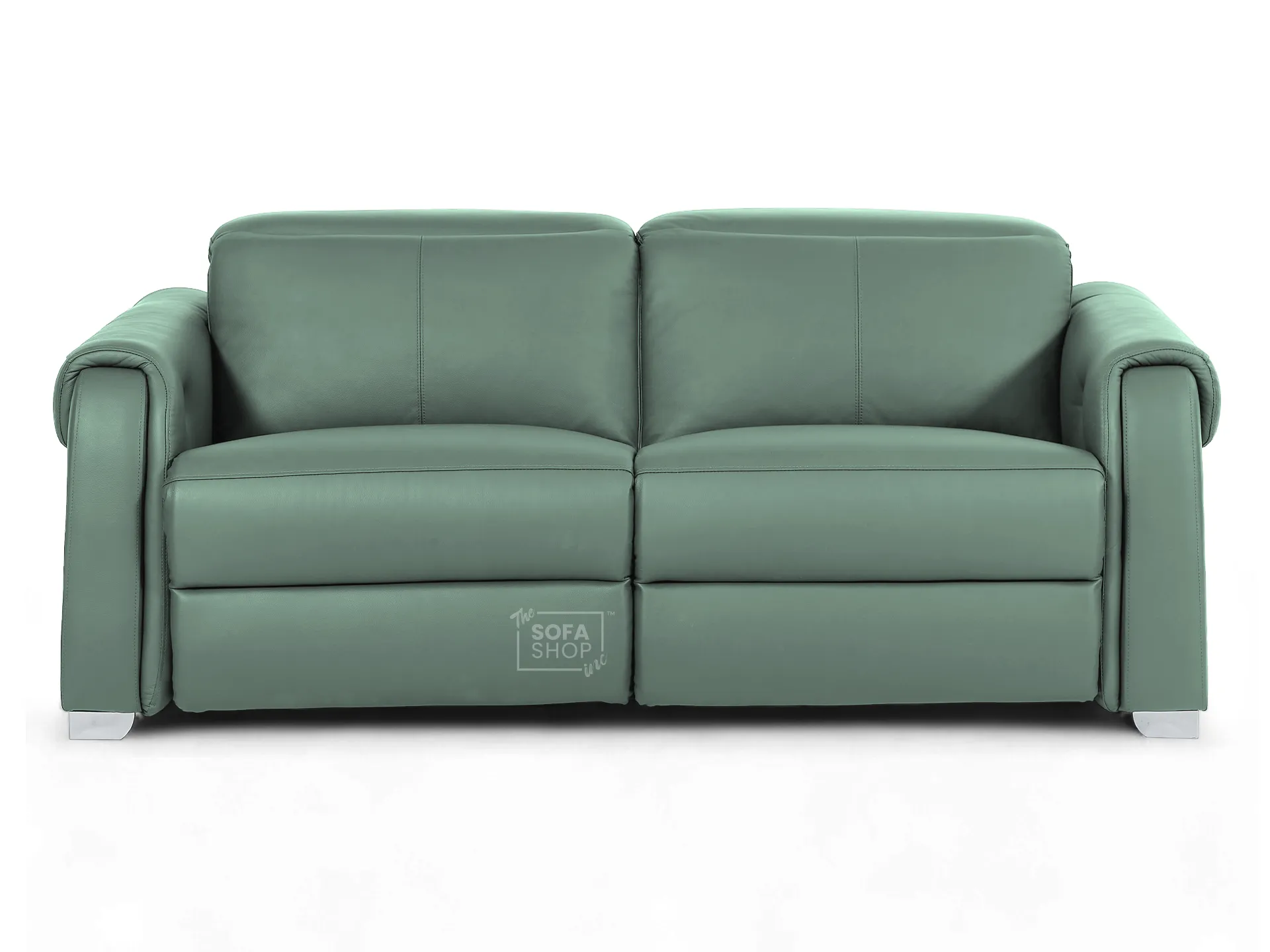3 Seater Real Leather Recliner Sofa In Green | Hi-Tech Sofa with Massage, USB Ports & Power Headrest | Turin - Image 11