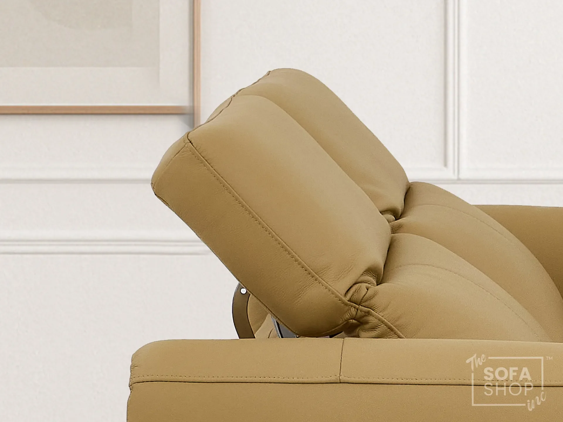 3 Seater Real Leather Recliner Sofa In Tan | Hi-Tech Sofa with Massage, USB Ports & Power Headrest | Turin - Image 4