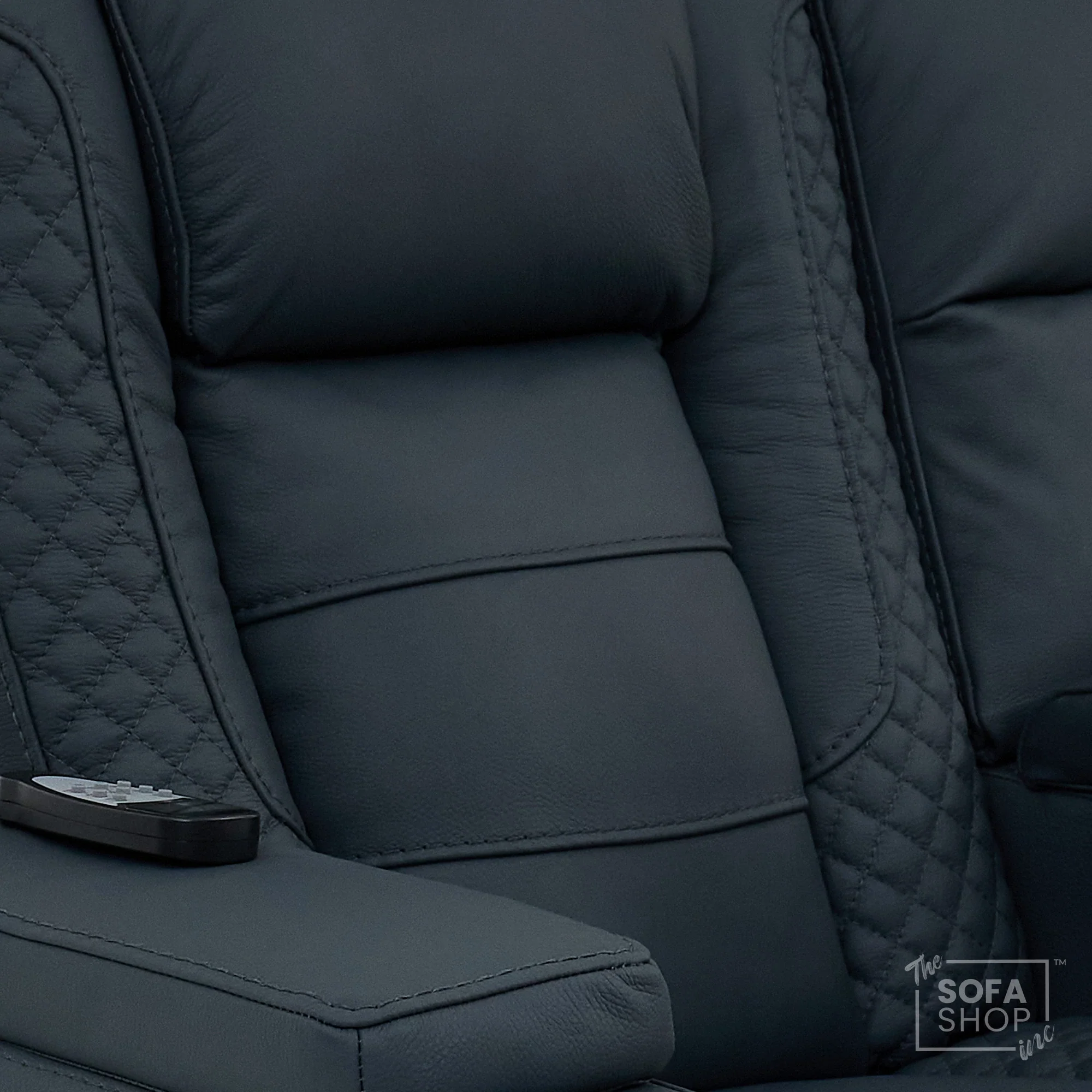 3 Seater Electric Recliner Cinema Sofa in Blue Genuine Leather with Massage, Drop-Down Table, Cup Holders, Power Recliner, USB Ports & Storage Box | Napoli - Image 11
