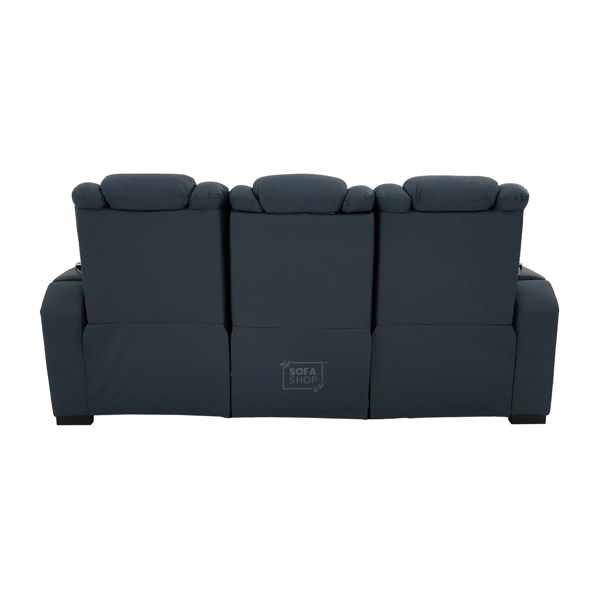 3 Seater Electric Recliner Cinema Sofa in Blue Genuine Leather with Massage, Drop-Down Table, Cup Holders, Power Recliner, USB Ports & Storage Box | Napoli - Image 17