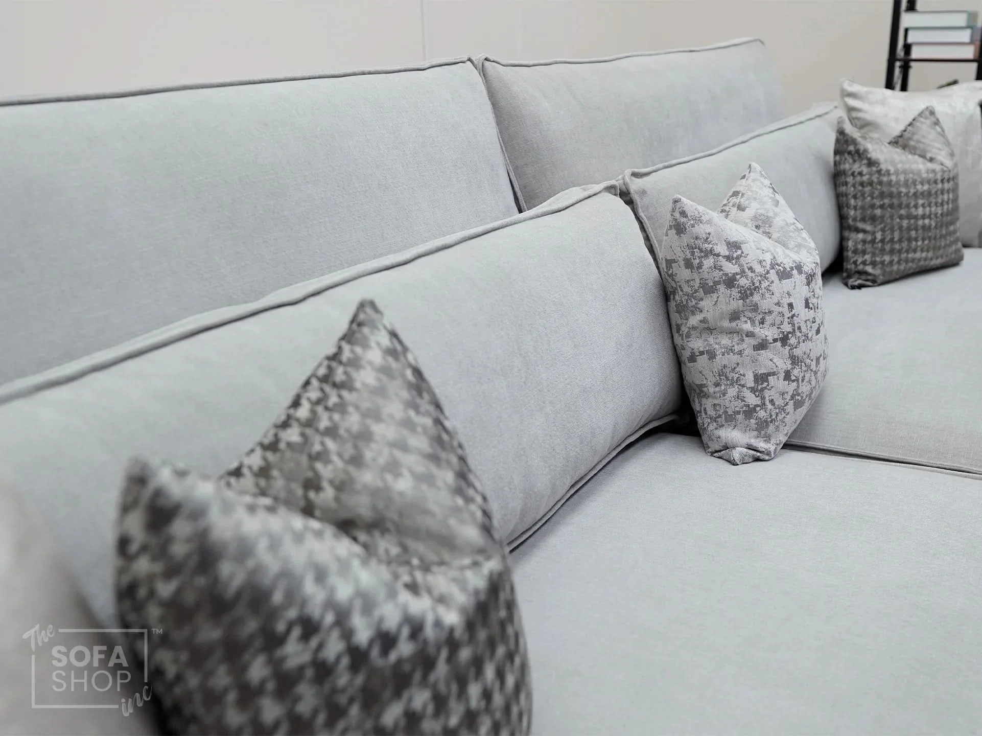 4 Seater Beige Fabric Sofa | Modern Design with High-Back Support & Comfortable Padding | Vicenza | The Sofa Shop - Image 6