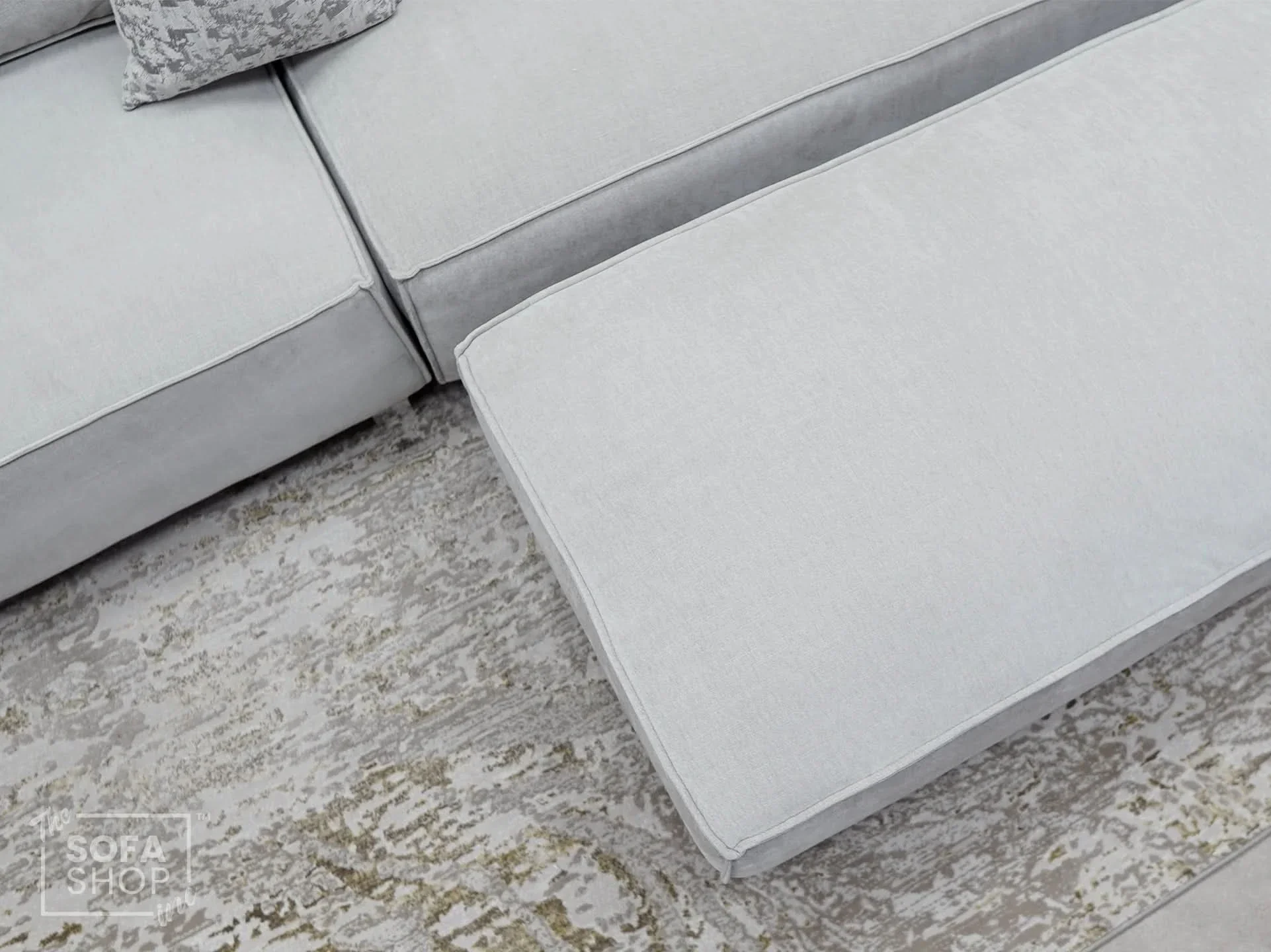 4 Seater Beige Fabric Sofa | Modern Design with High-Back Support & Comfortable Padding | Vicenza | The Sofa Shop - Image 8