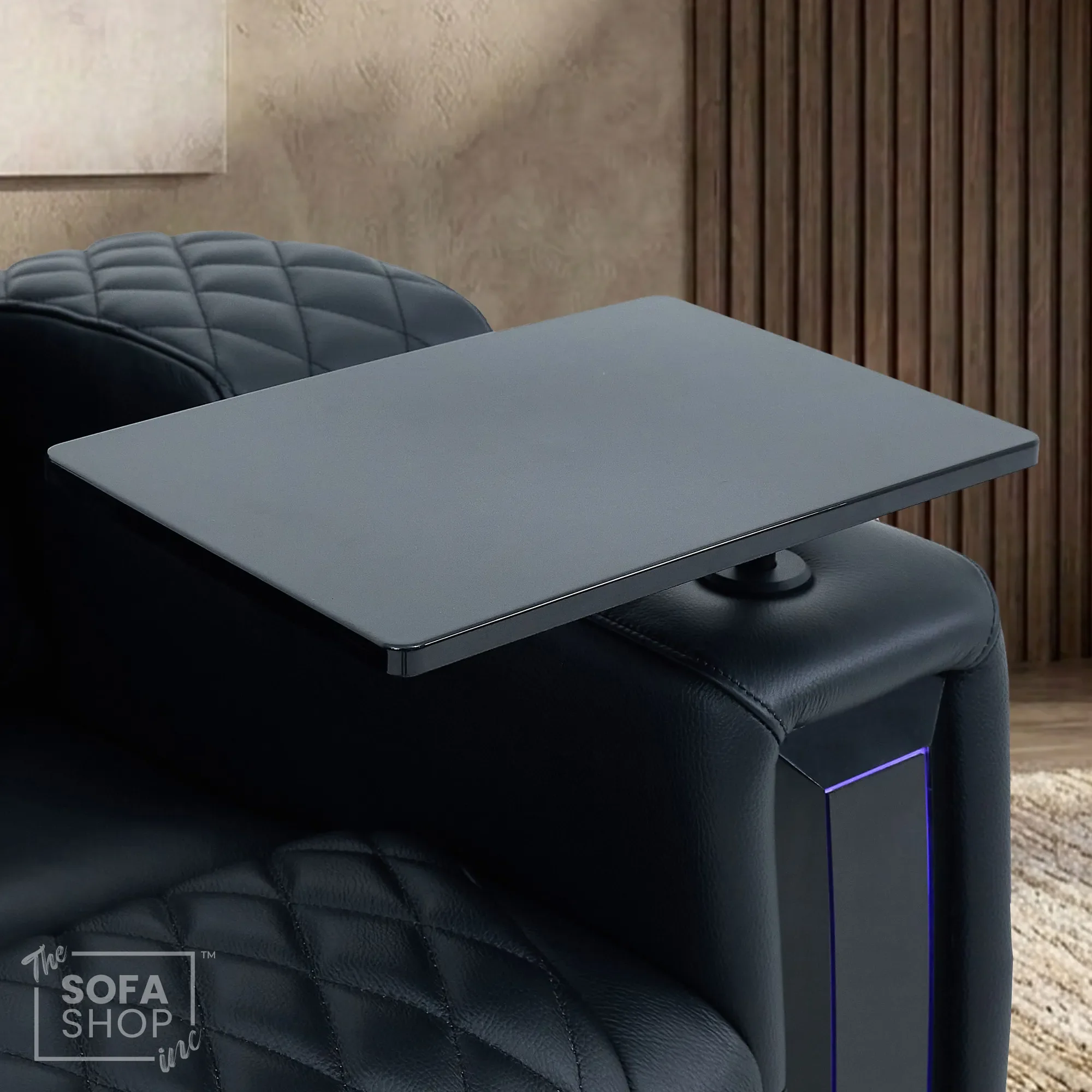 1 Seater Electric Recliner Riser Chair | Power Recline, Heated Lumbar + Massage & Cooling & Heating Cup Holders | Black Real Leather Riser Armchair with Tray Tables | Assisi | The Sofa Shop - Image 17